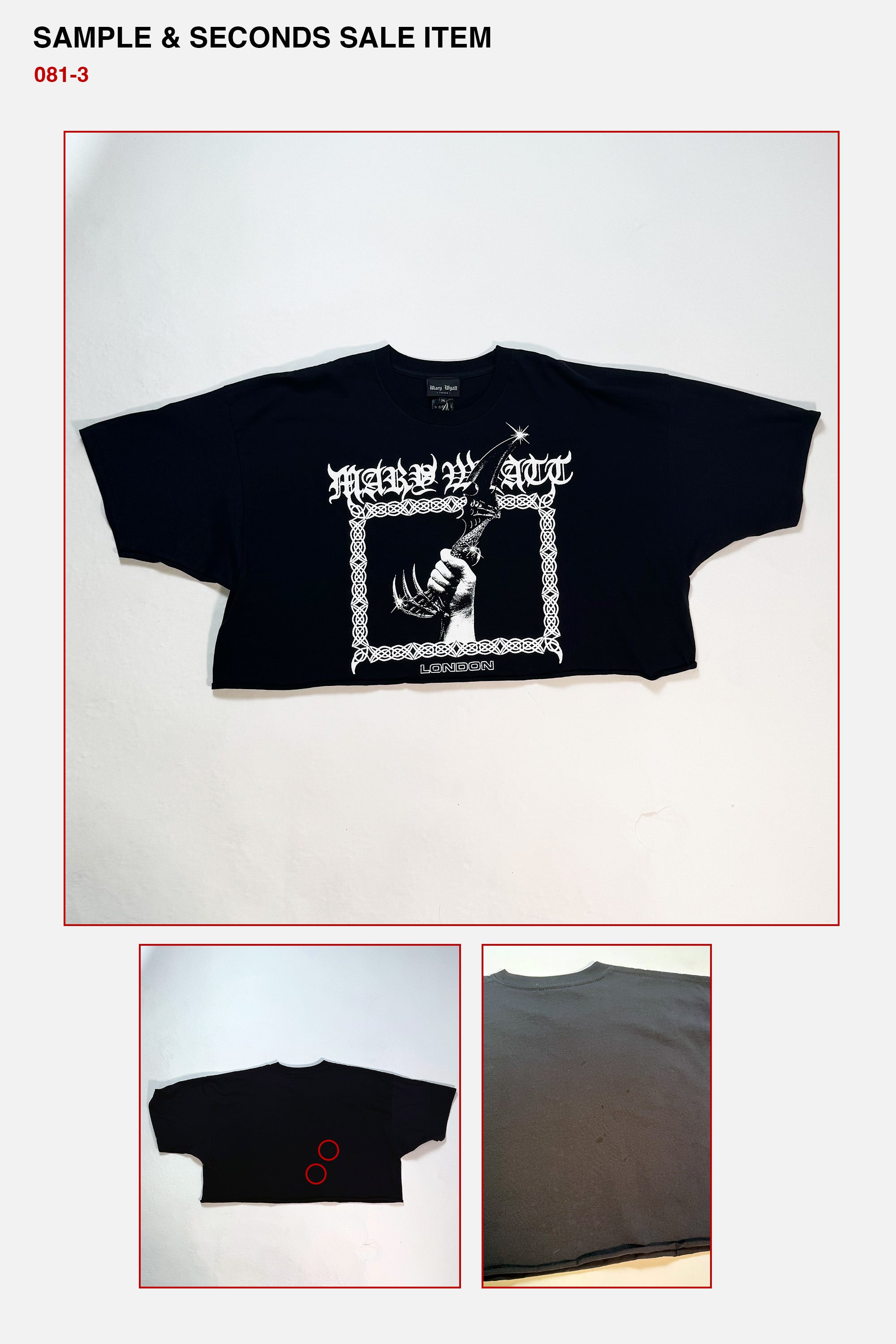 Athame Cropped Cut-Off Tee - SAMPLE SALE