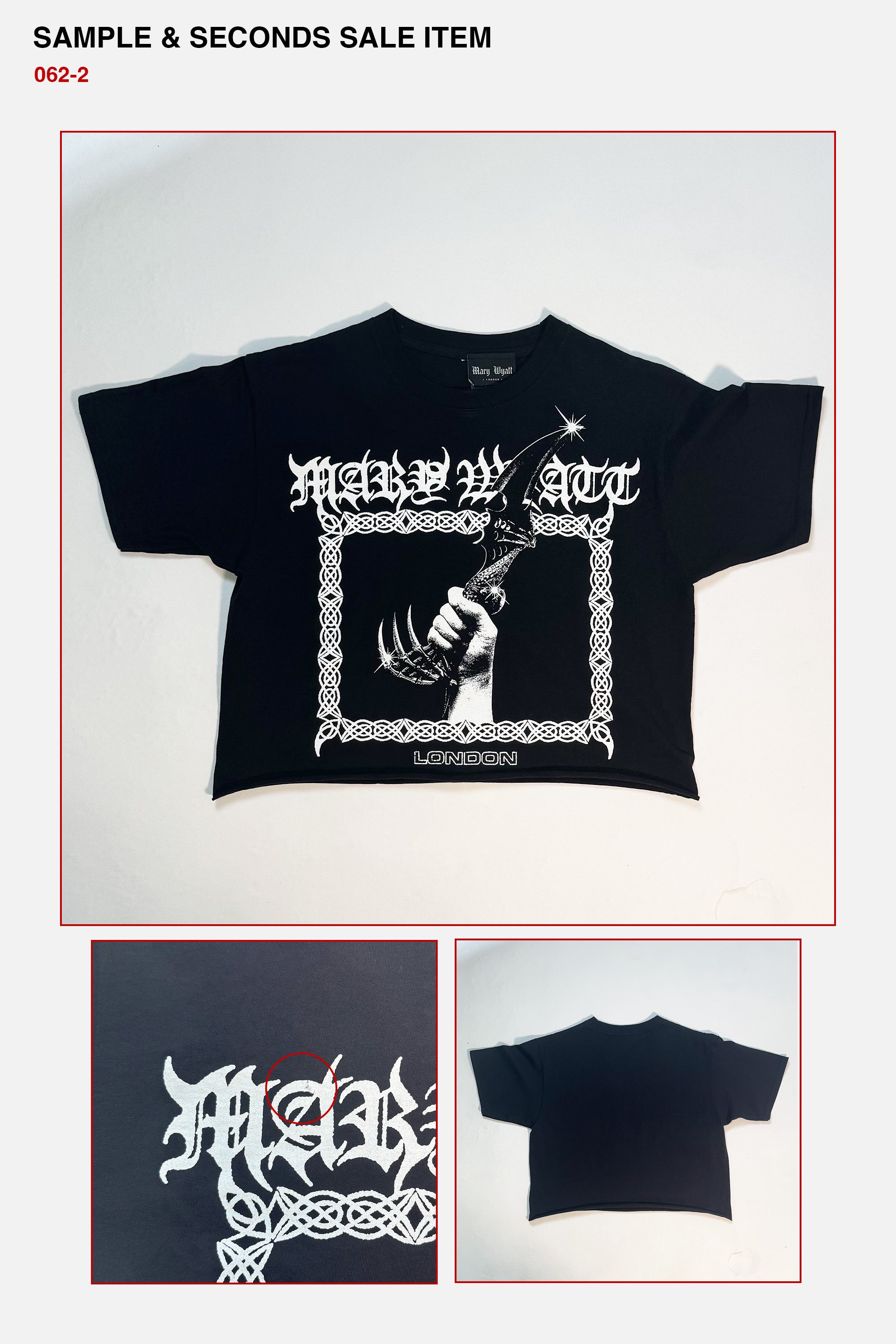Athame Cropped Cut-Off Tee - SAMPLE SALE