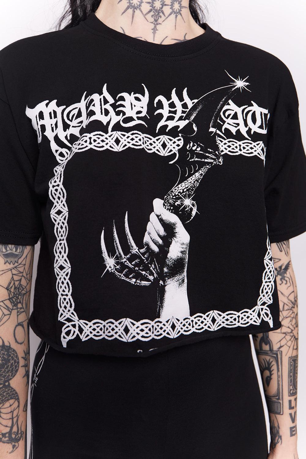 Athame Cropped Cut-Off Tee-Mary Wyatt London