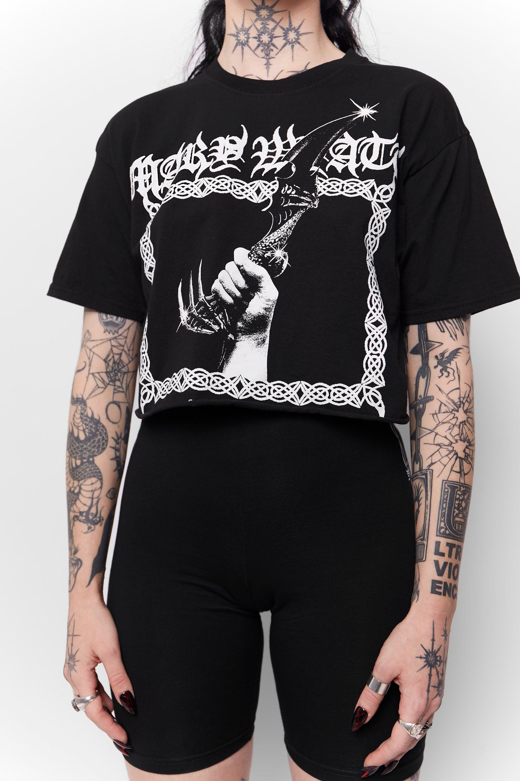 Athame Cropped Cut-Off Tee-Mary Wyatt London