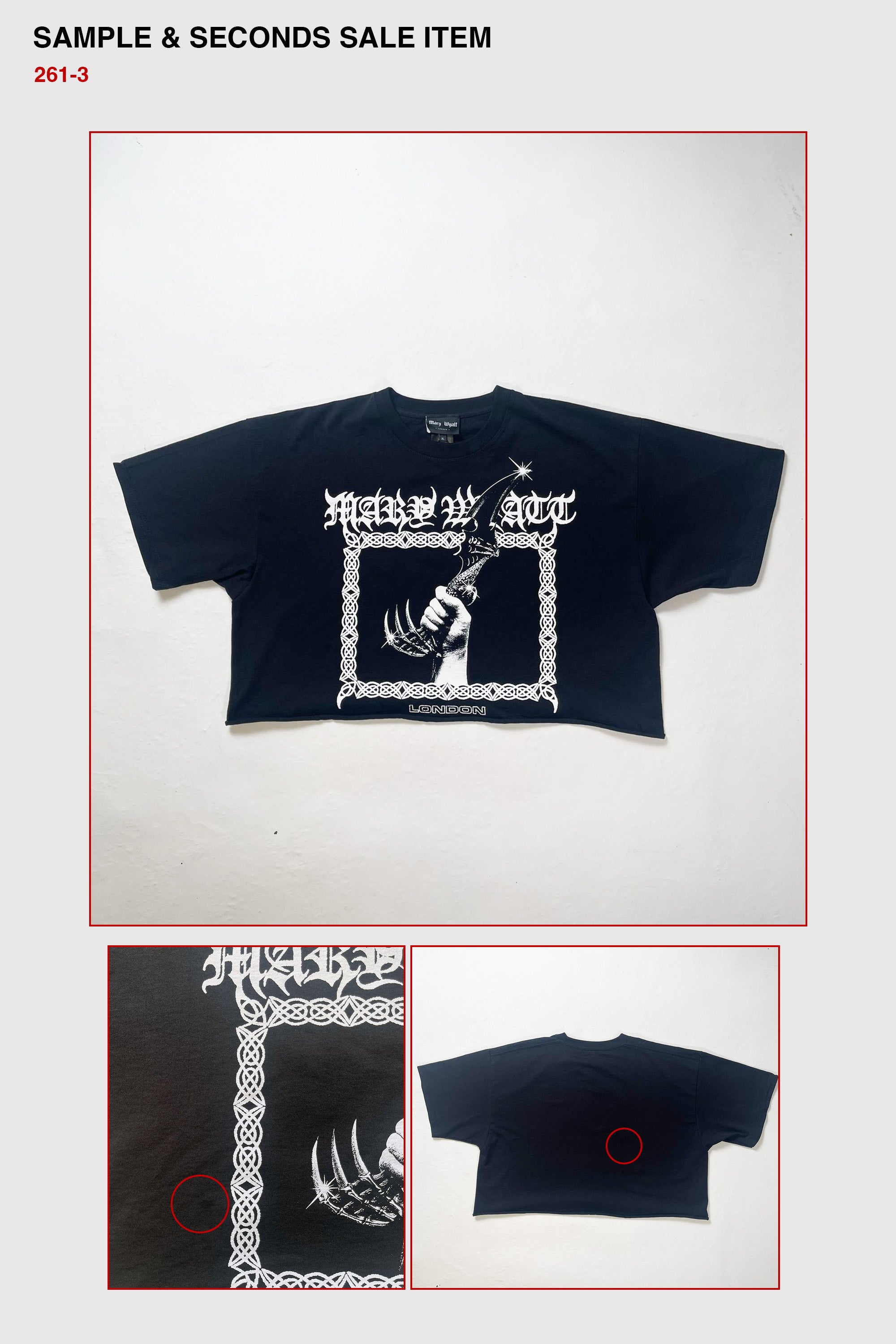 Athame Cropped Cut-Off Tee - SAMPLE SALE