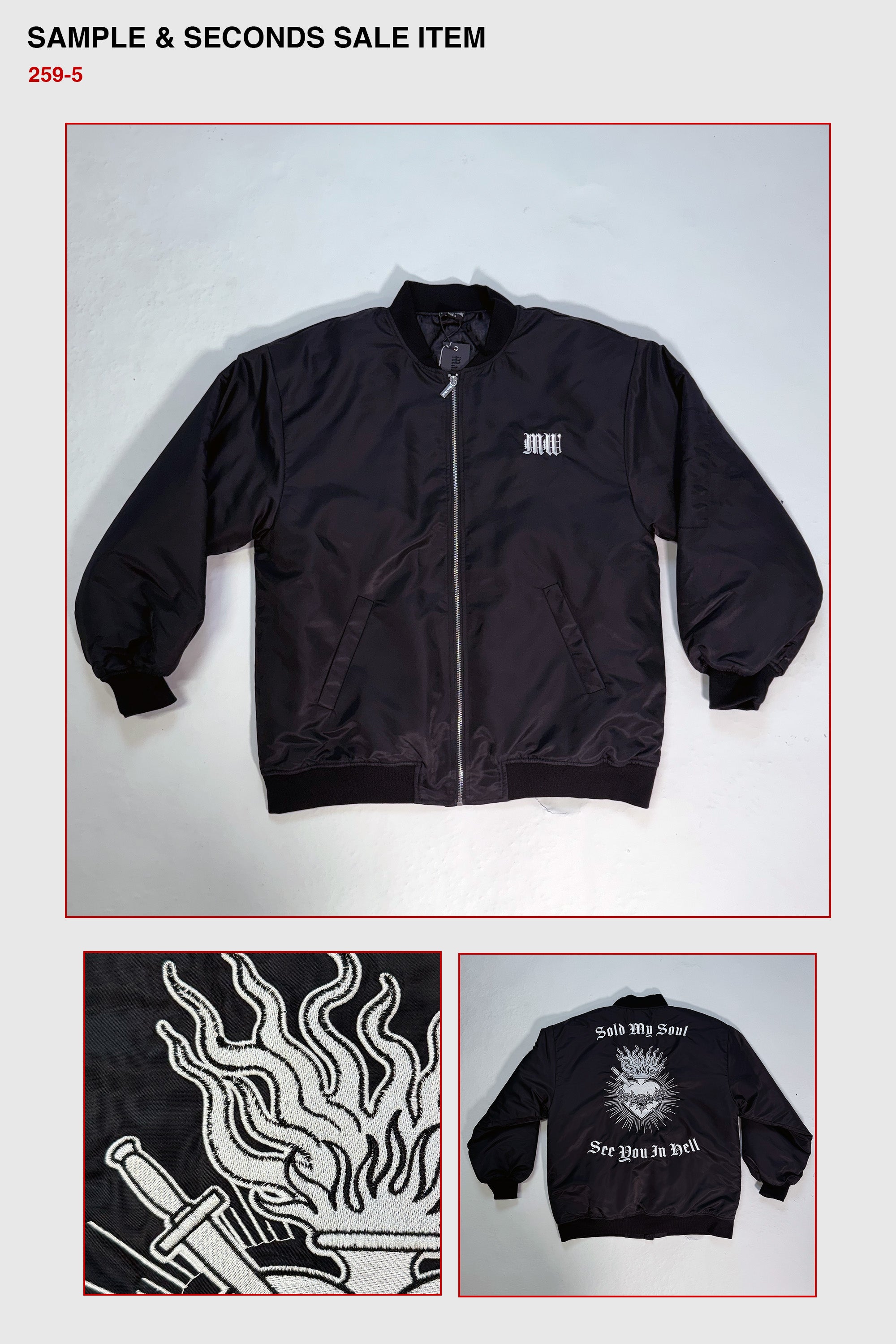 See You In Hell Oversized Bomber Jacket II - SAMPLE SALE
