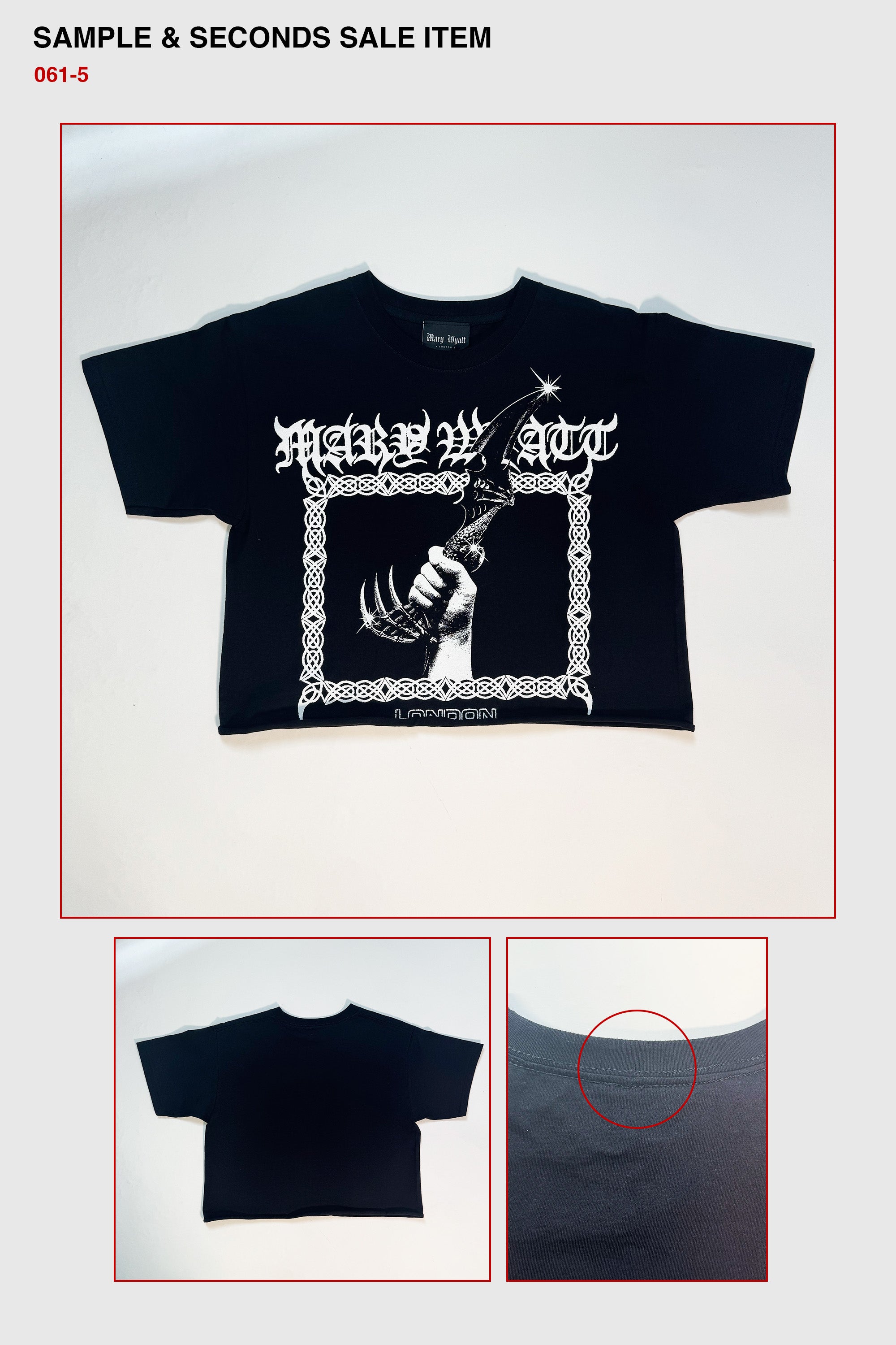 Athame Cropped Cut-Off Tee - SAMPLE SALE
