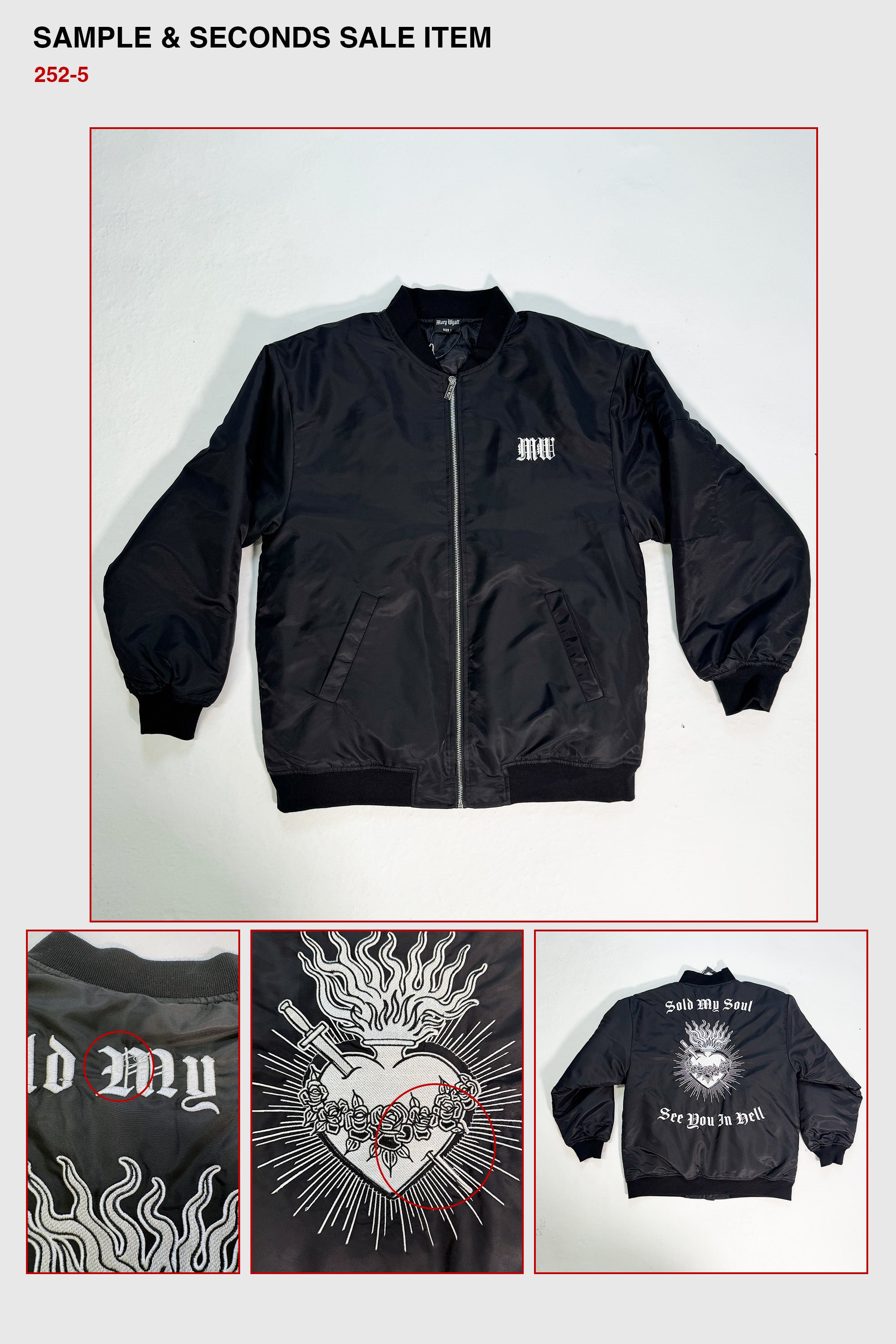 See You In Hell Oversized Bomber Jacket II - SAMPLE SALE