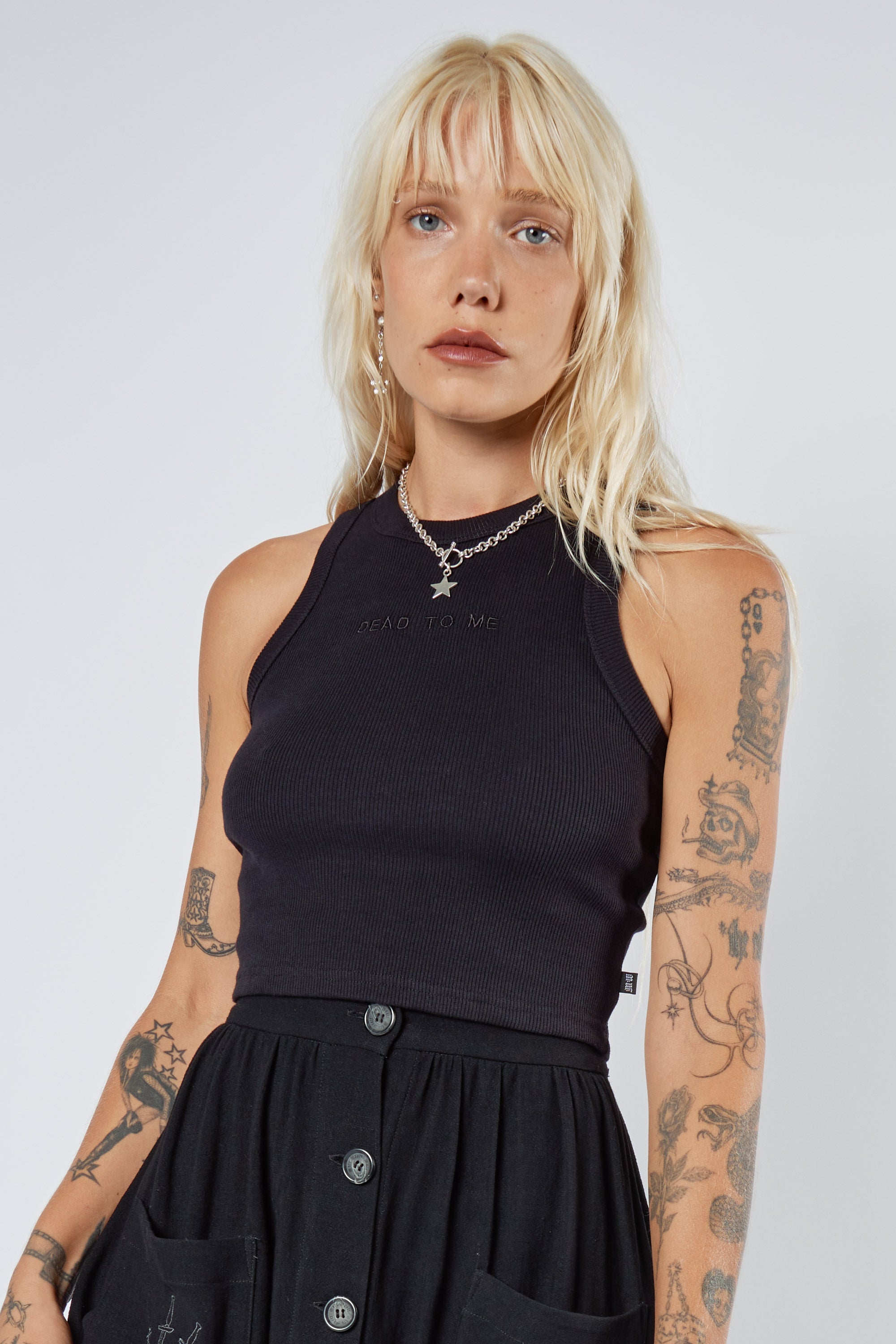 Dead To Me Ribbed Tank - Mary Wyatt London