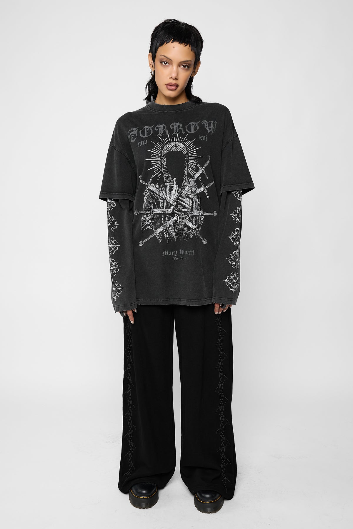 Desolate Oversized Layered Long Sleeve Tee