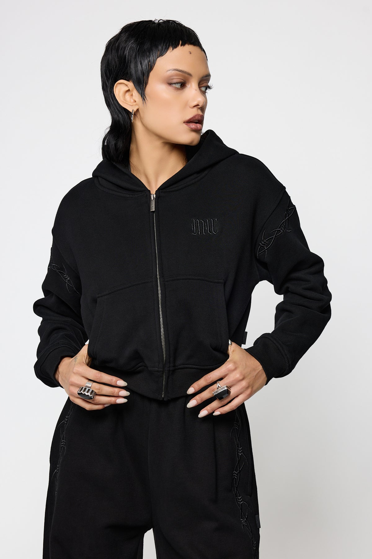 Immure Cropped Zip Hoodie