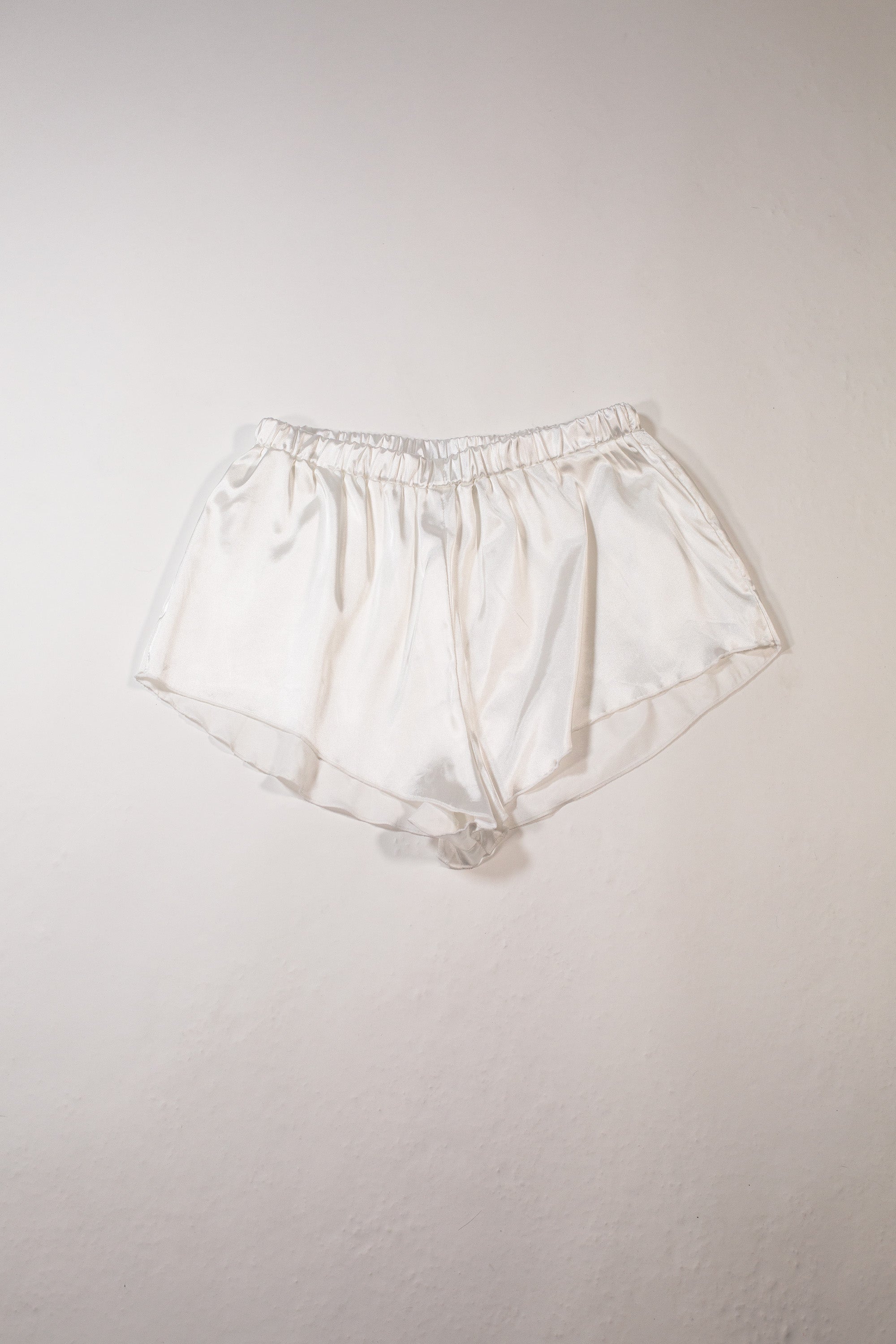White Satin Pyjama Shorts - SAMPLE