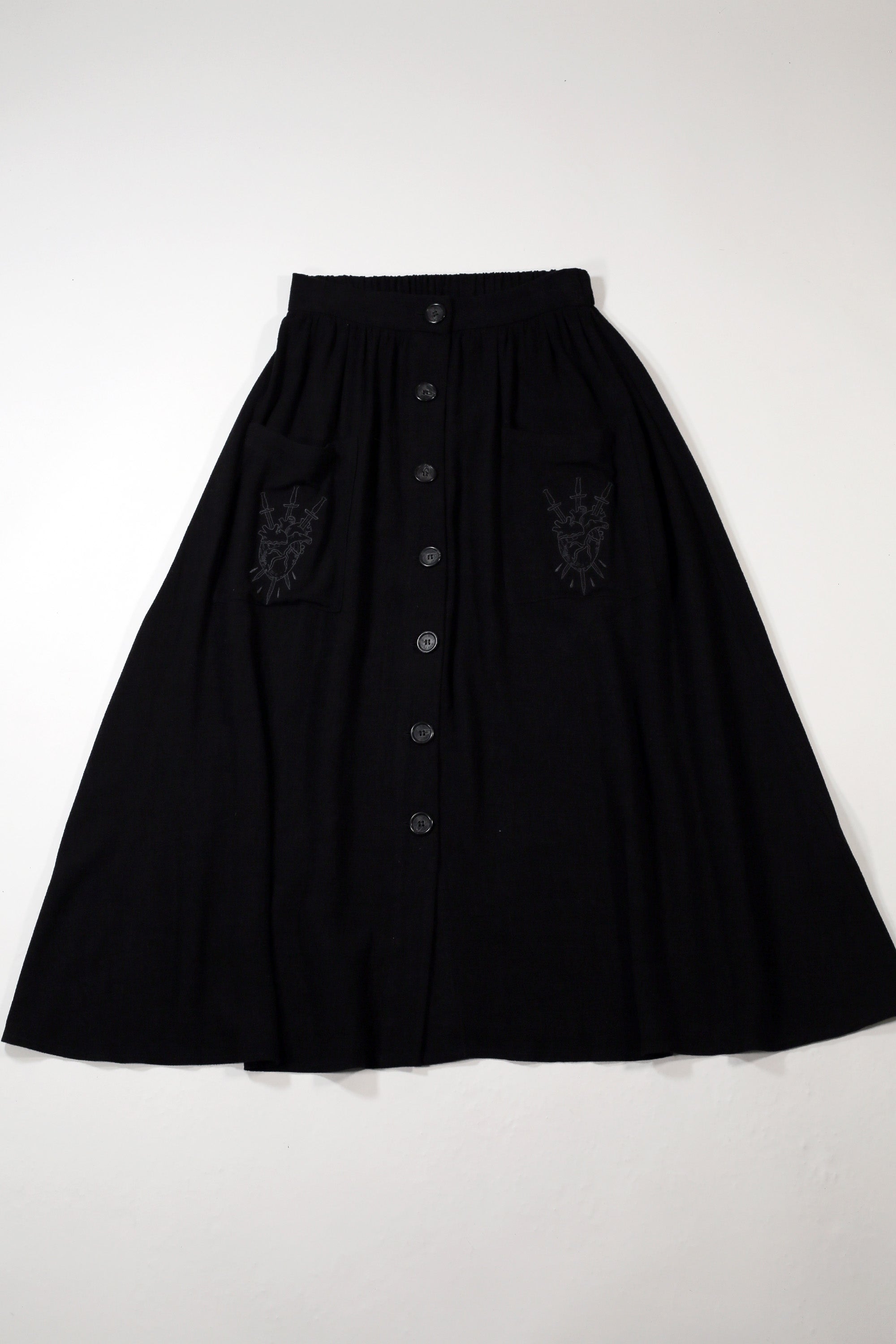 Kassandra Linen Button-Up Midi Skirt - SAMPLE