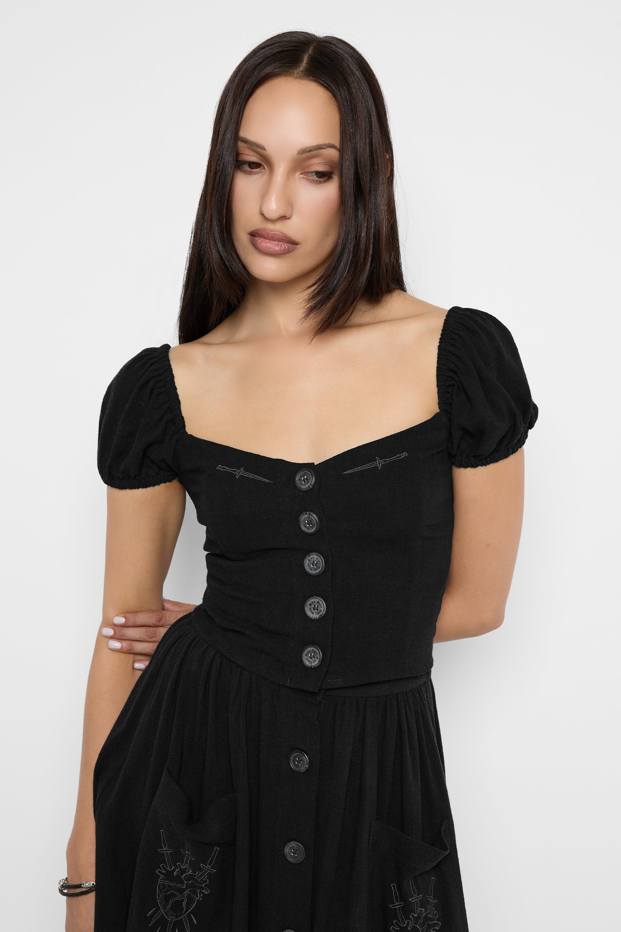 Viviana Linen Button-Up Top