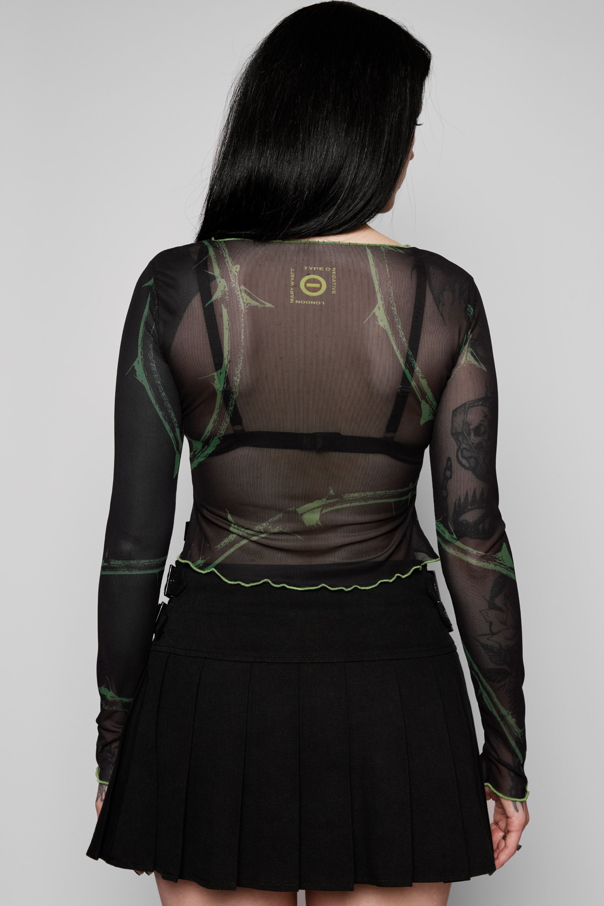 Wolf Moon Long Sleeve Mesh Top