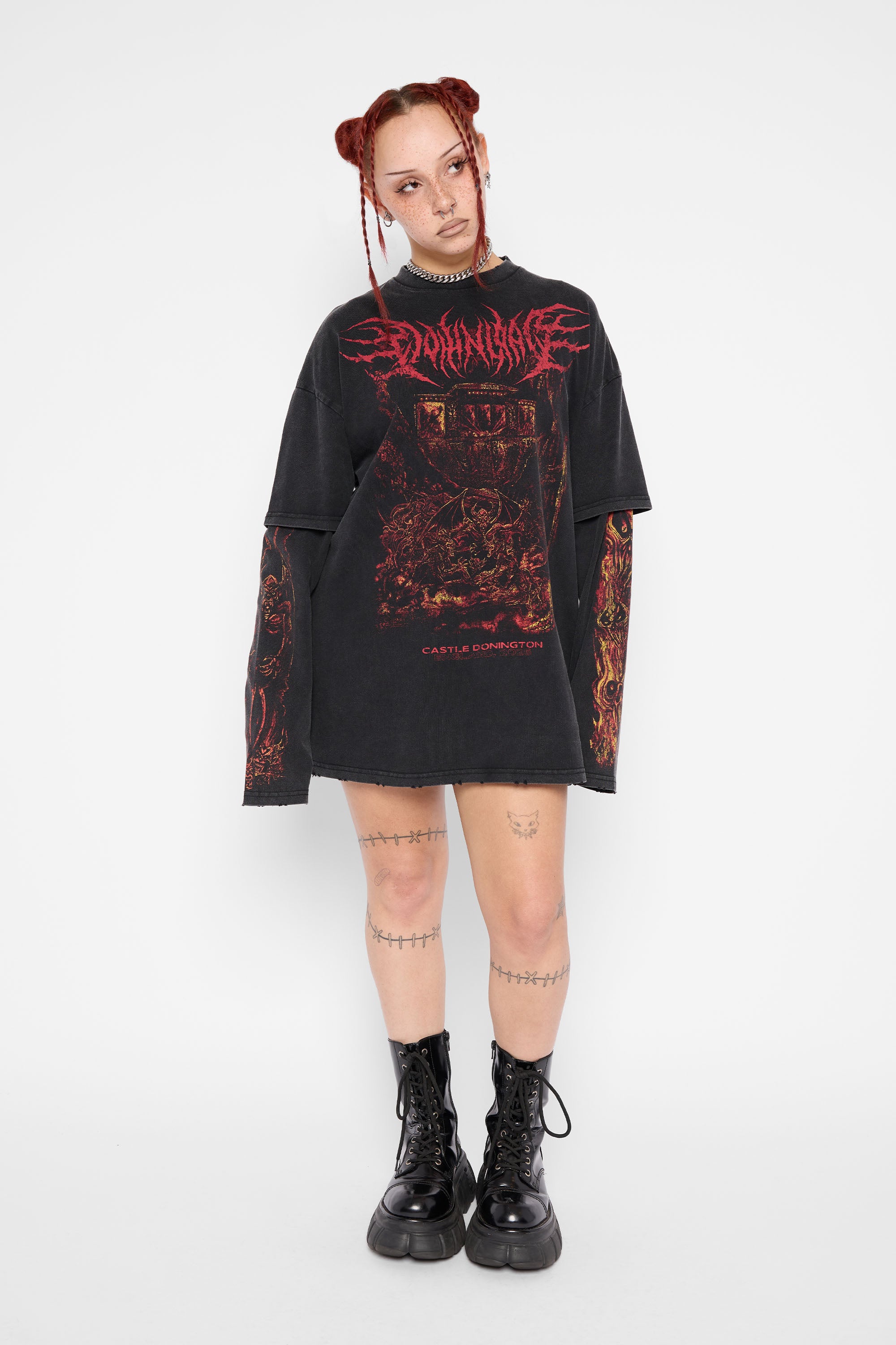 MW DLXXIII Xenolith Oversized Layered Long Sleeve Tee
