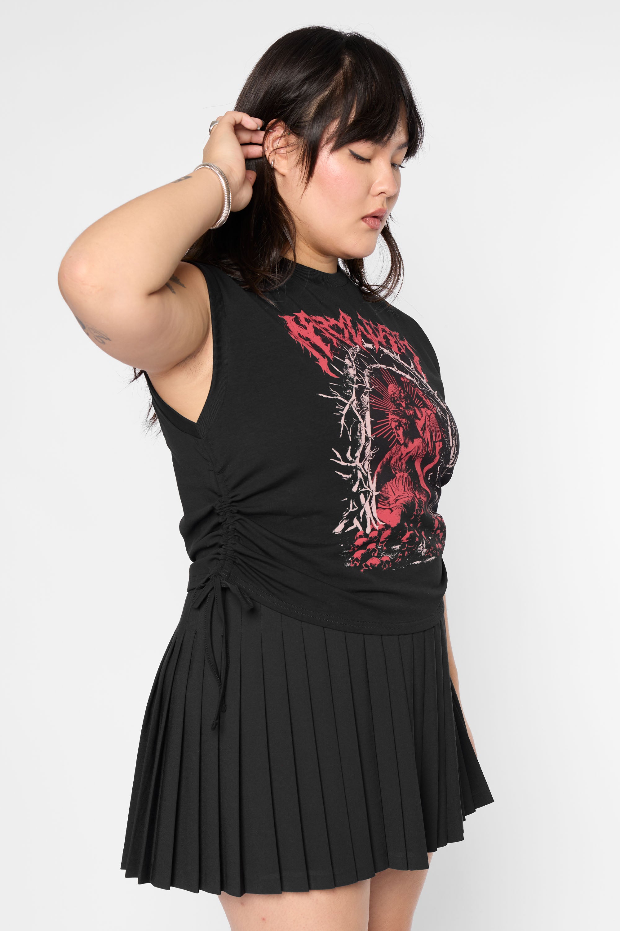 Adolere Ruched Tie-Side Tank-Mary Wyatt London