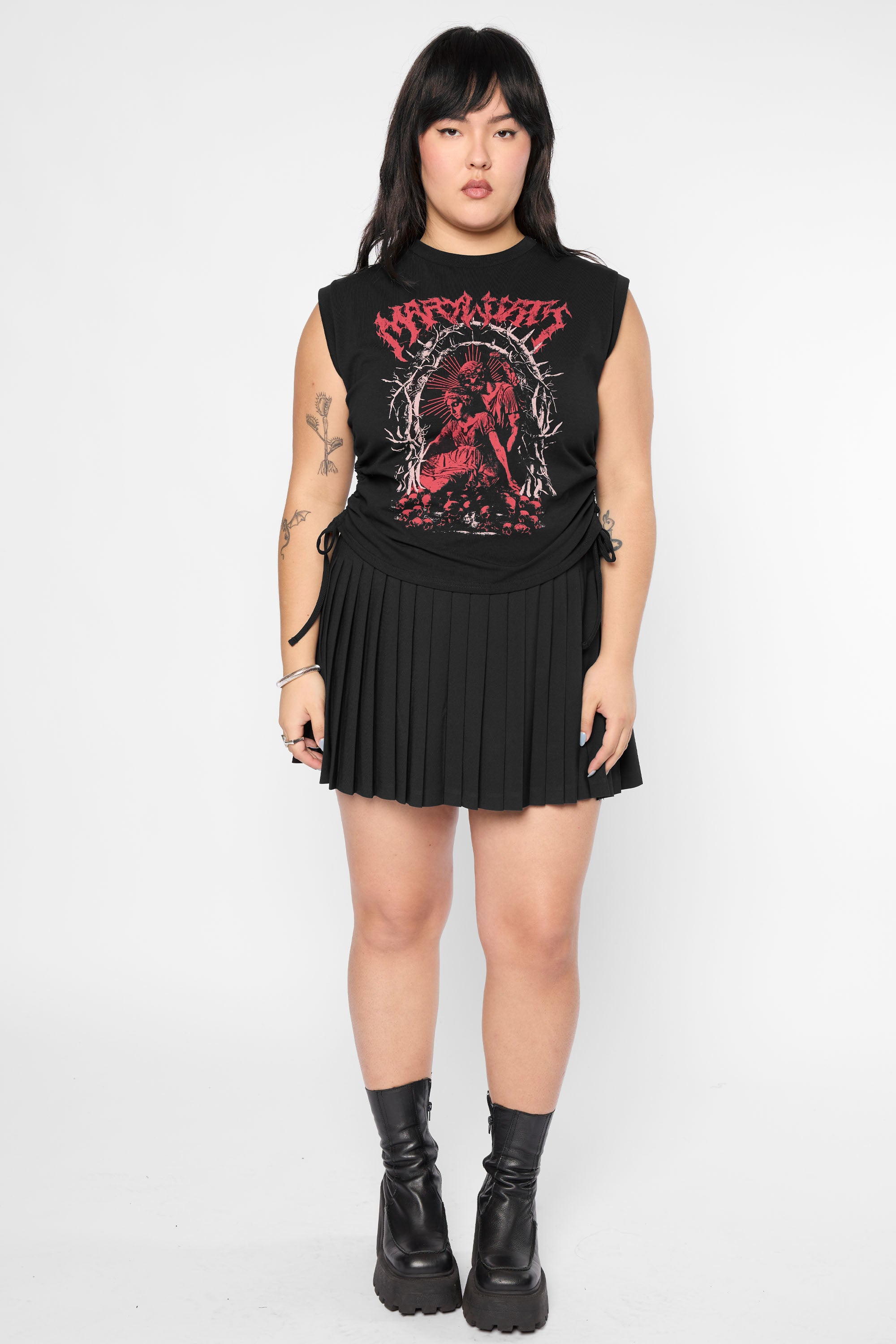 Adolere Ruched Tie-Side Tank-Mary Wyatt London