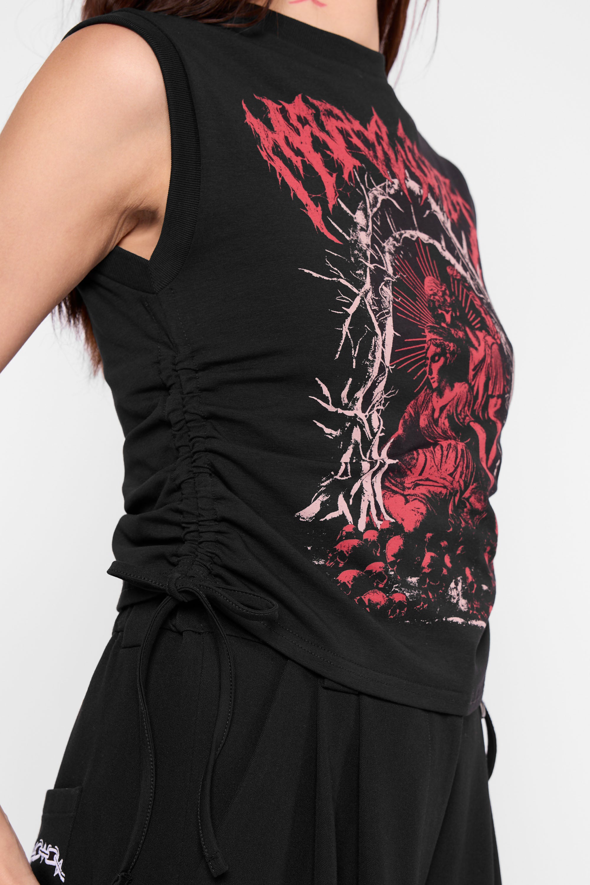 Adolere Ruched Tie-Side Tank-Mary Wyatt London