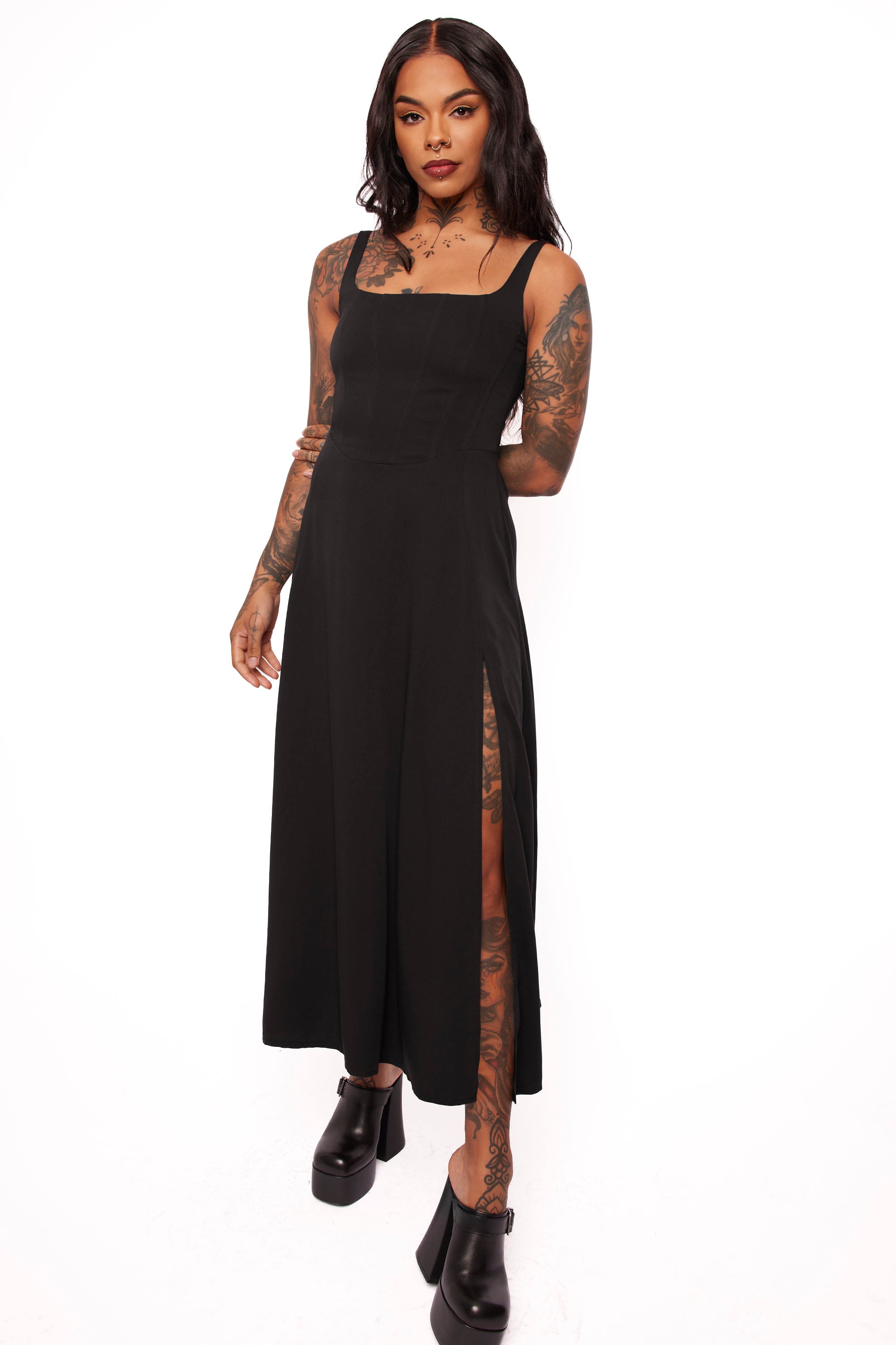 Alyx Corset Midi Dress-Mary Wyatt London