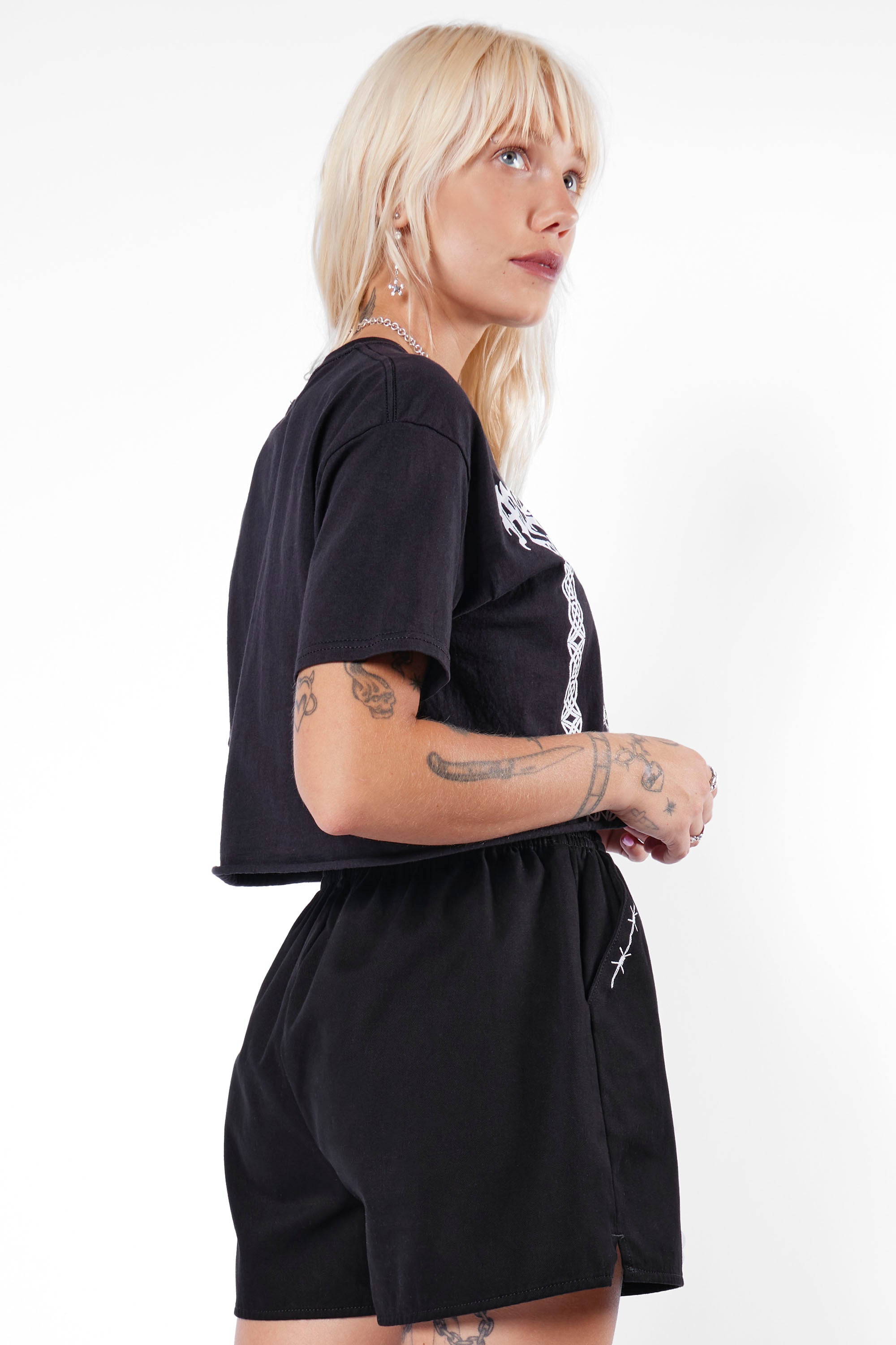 Athame Cropped Cut-Off Tee-Mary Wyatt London