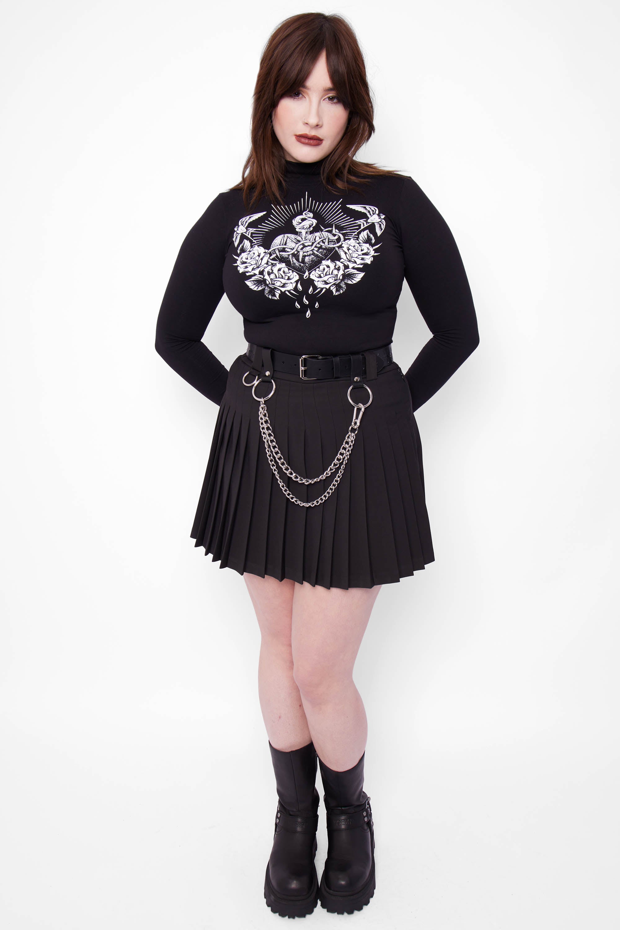 Covet High Neck Long Sleeve Top-Mary Wyatt London