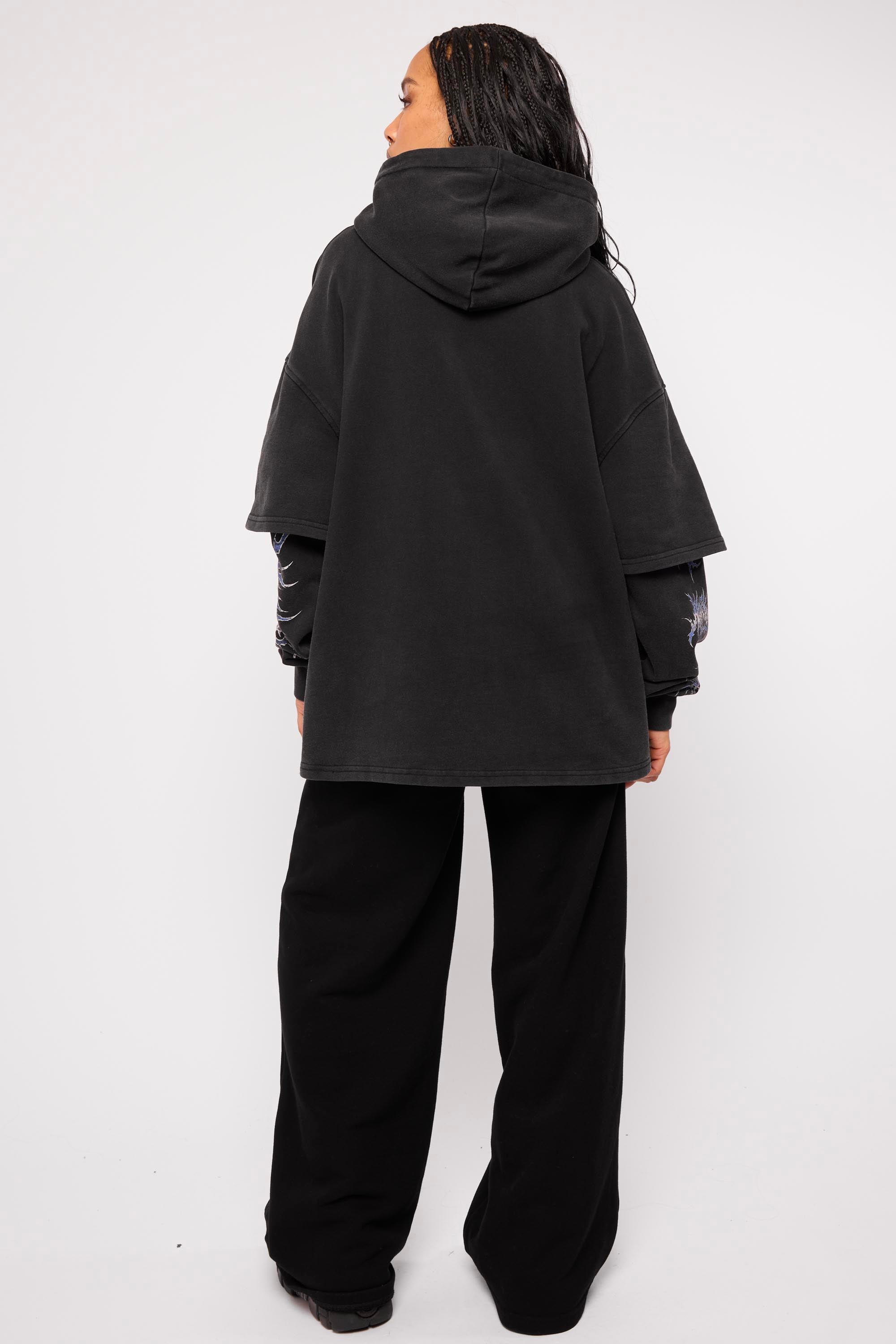Descent Oversized Layered Pullover Hoodie-Mary Wyatt London