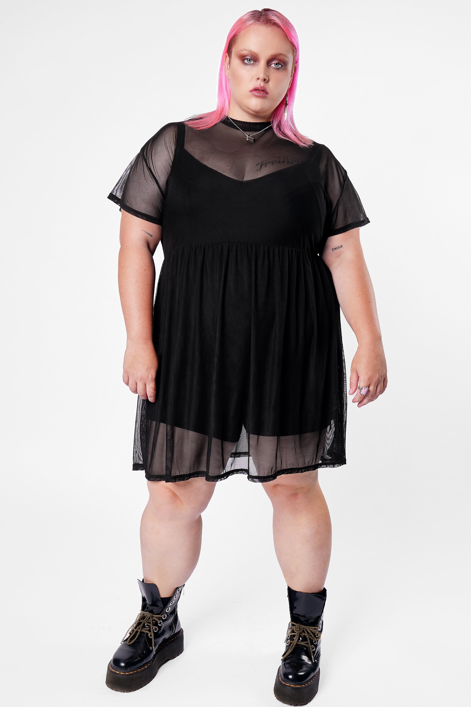 Fae Mesh Smock Dress with Unitard - Mary Wyatt London