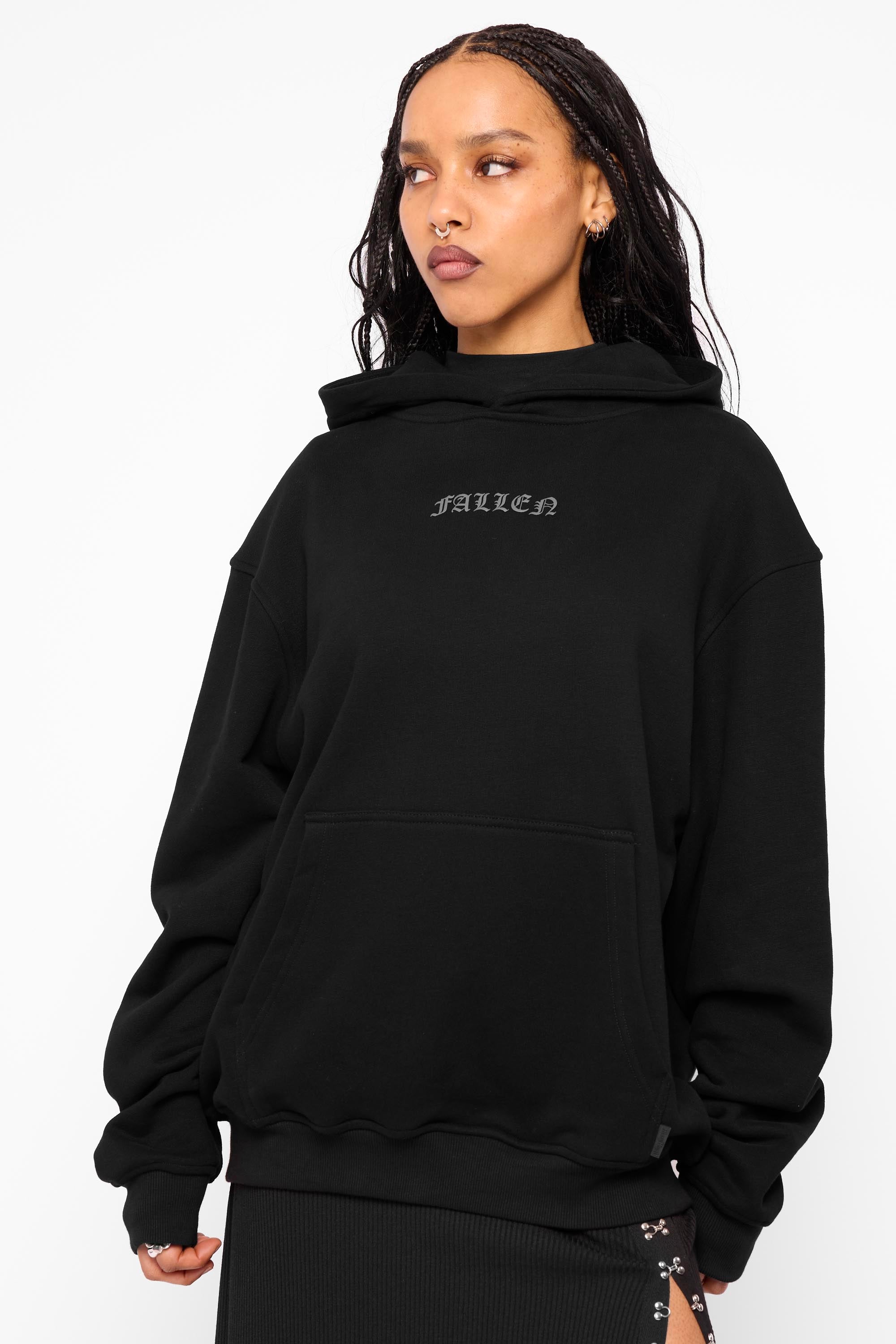 Fallen Oversized Pullover Hoodie-Mary Wyatt London