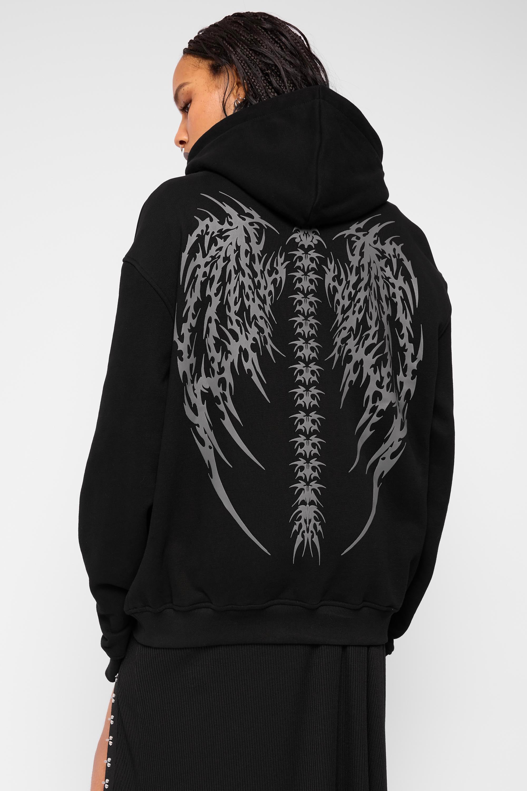 Fallen Oversized Pullover Hoodie-Mary Wyatt London