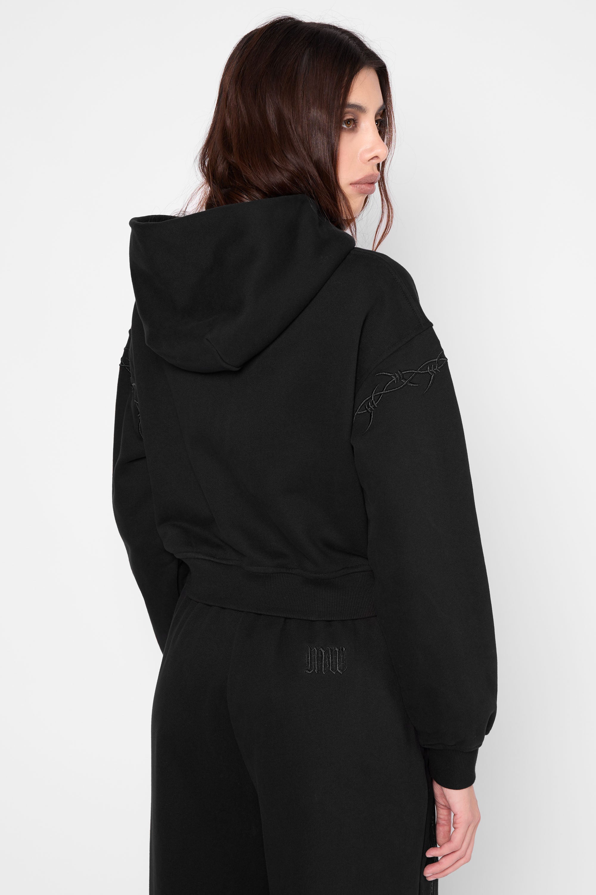 Immure Cropped Zip Hoodie-Mary Wyatt London