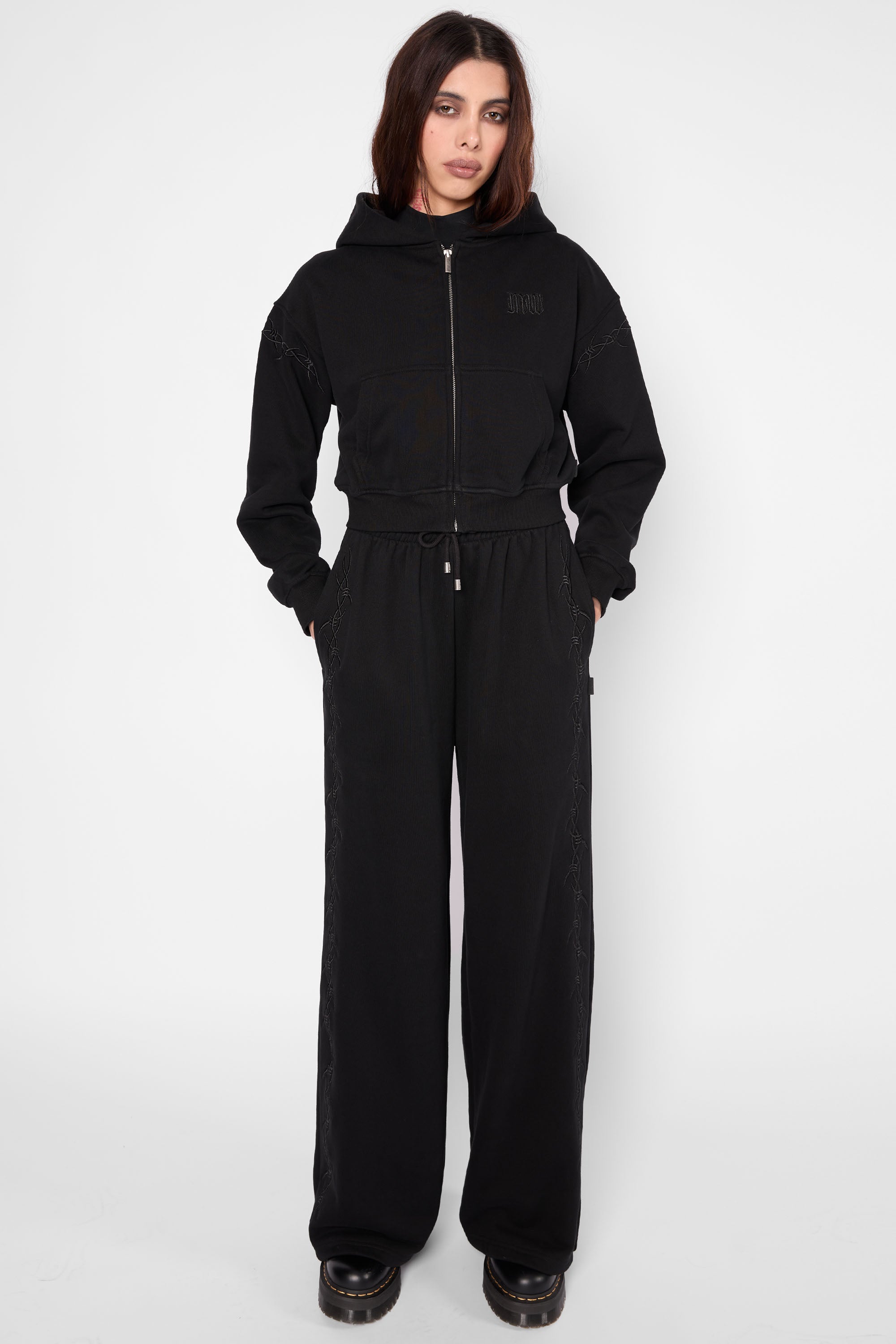 Immure Cropped Zip Hoodie-Mary Wyatt London