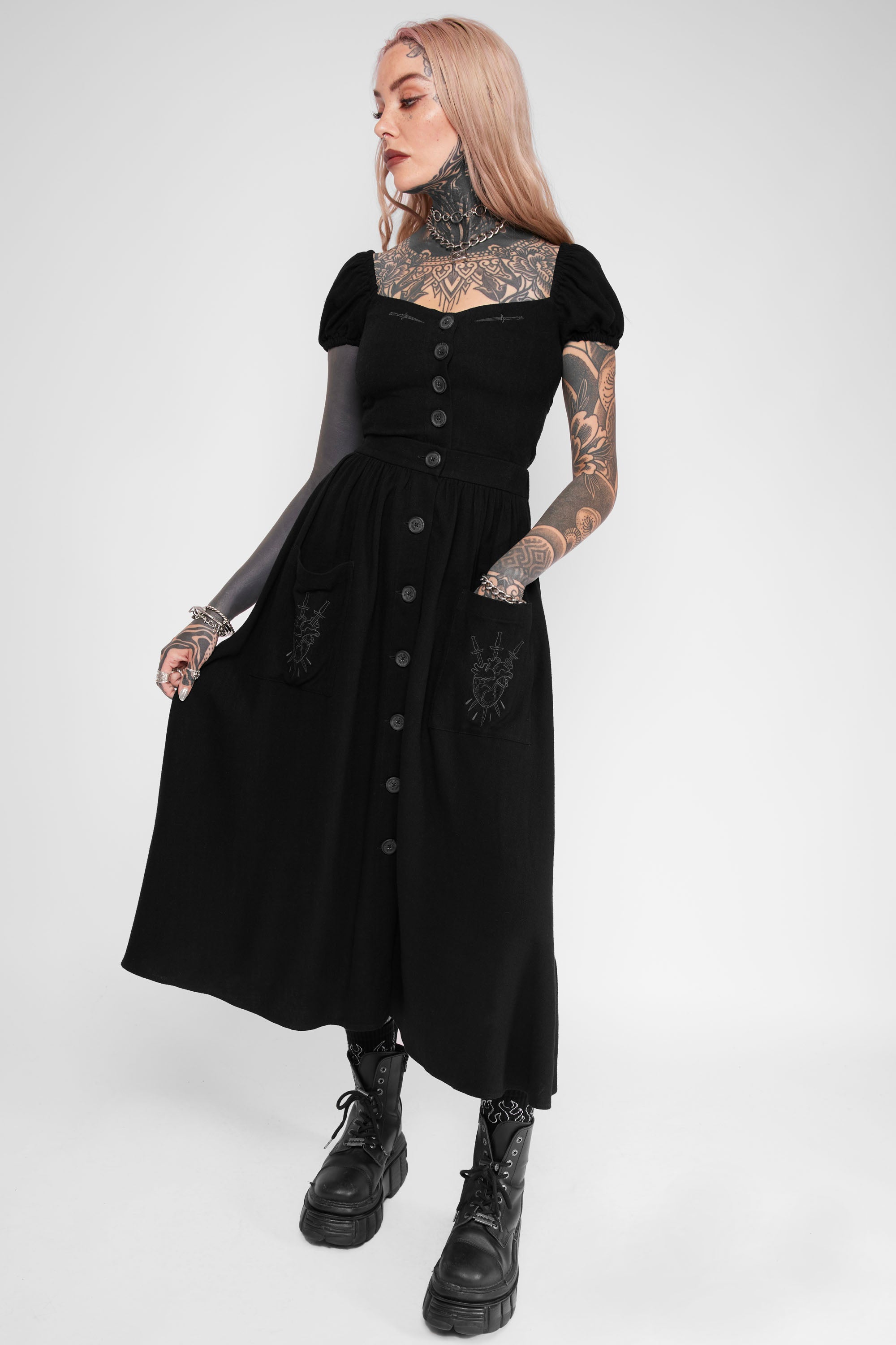 Kassandra Linen Button-Up Midi Skirt
