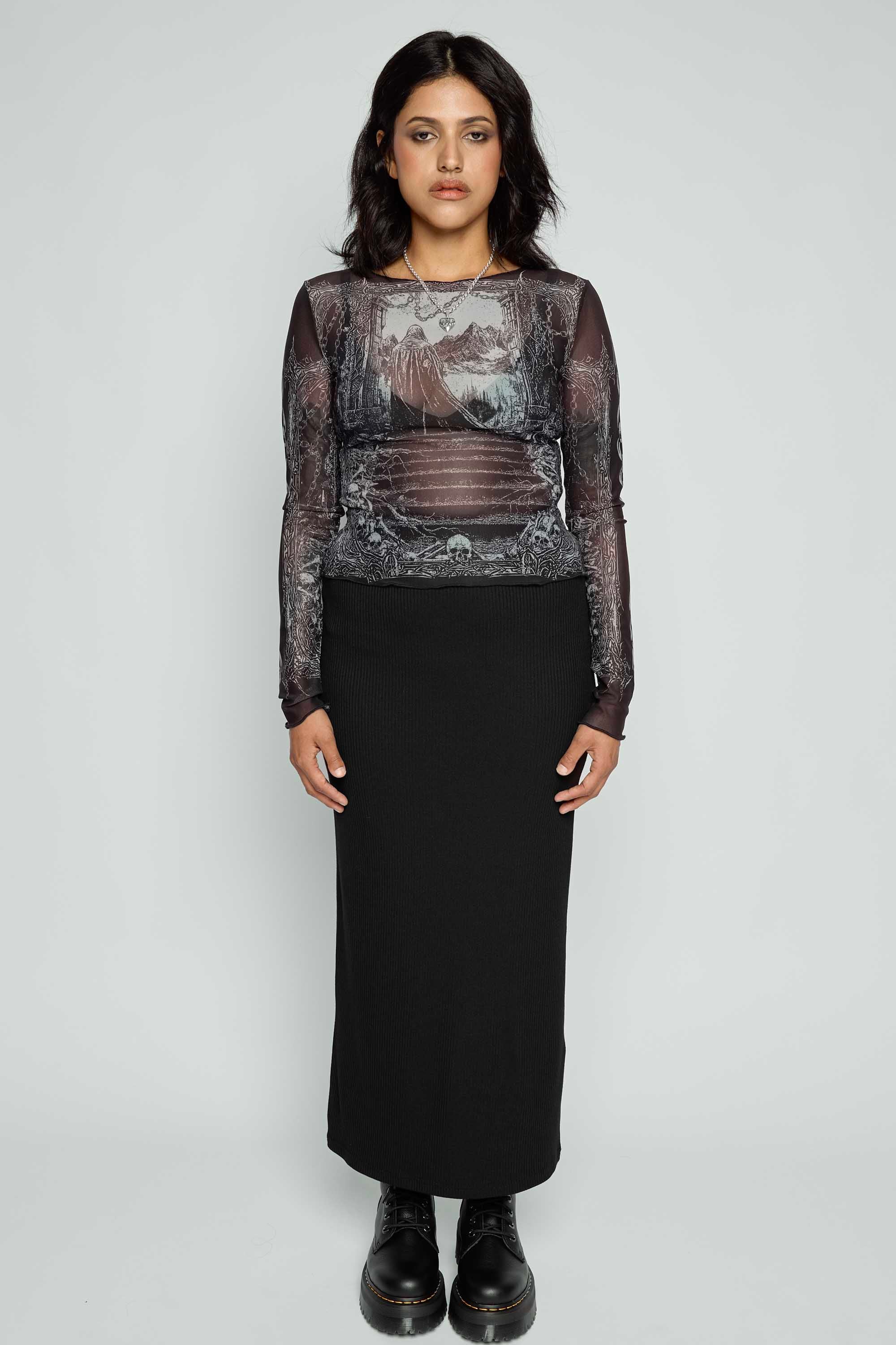Keres Long Sleeve Mesh Top