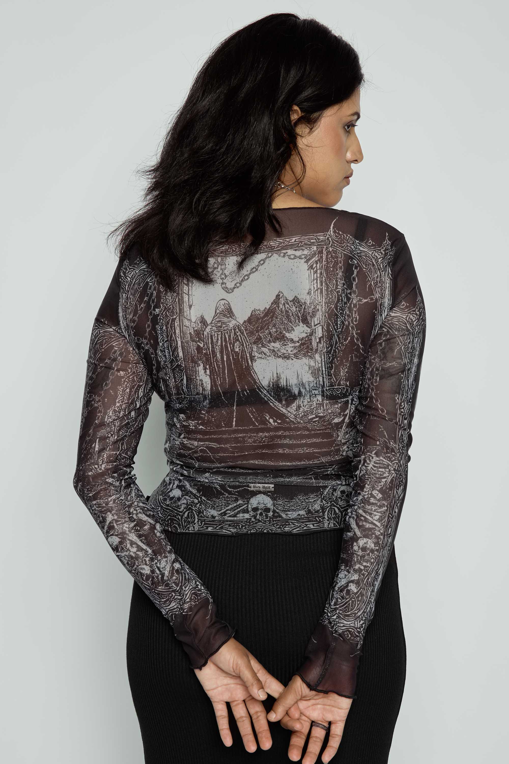 Keres Long Sleeve Mesh Top