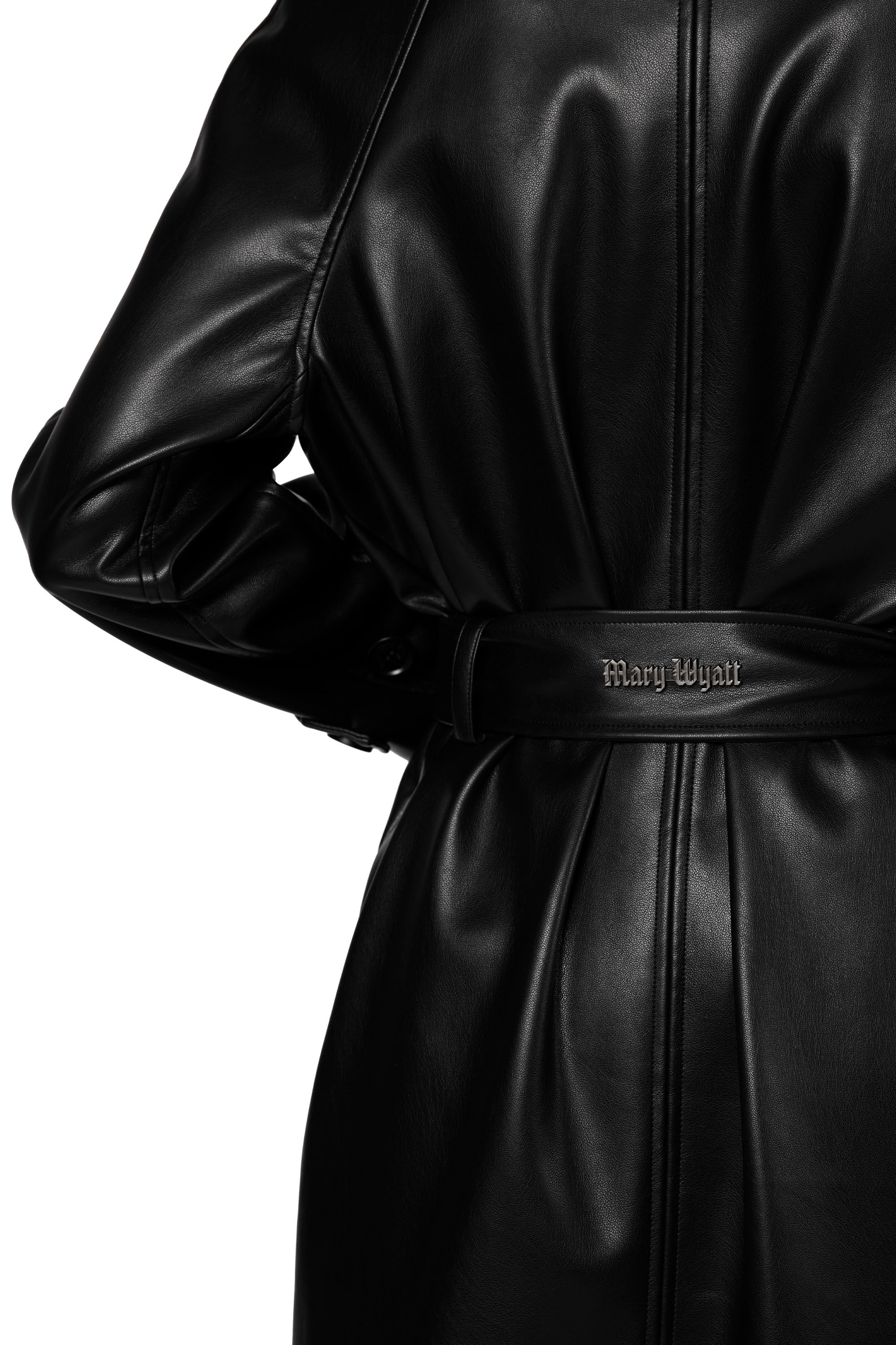 Mara Oversized Faux Leather Trench Coat-Mary Wyatt London