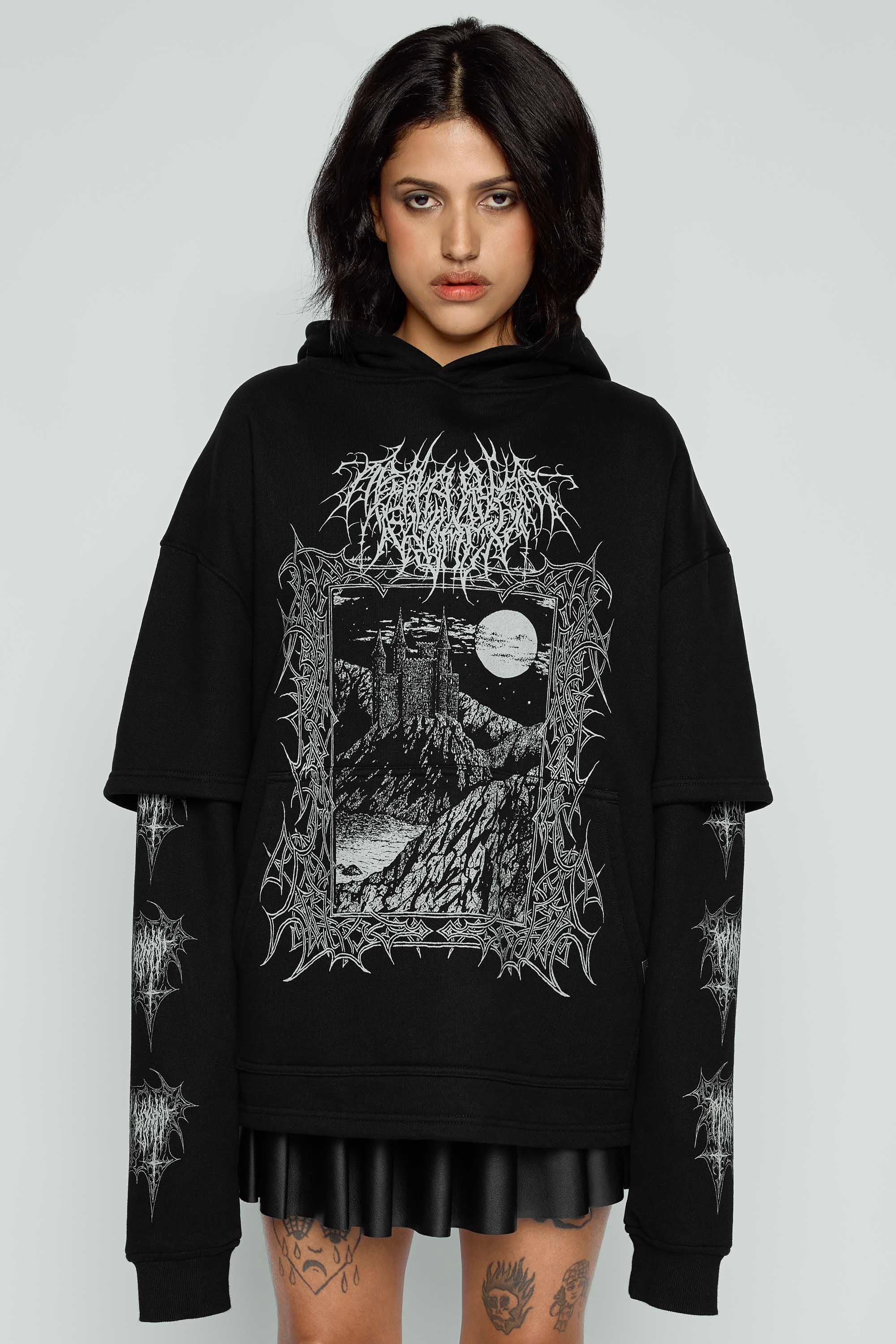 Mary Wyatt London - Midnight Oversized Layered Pullover Hoodie