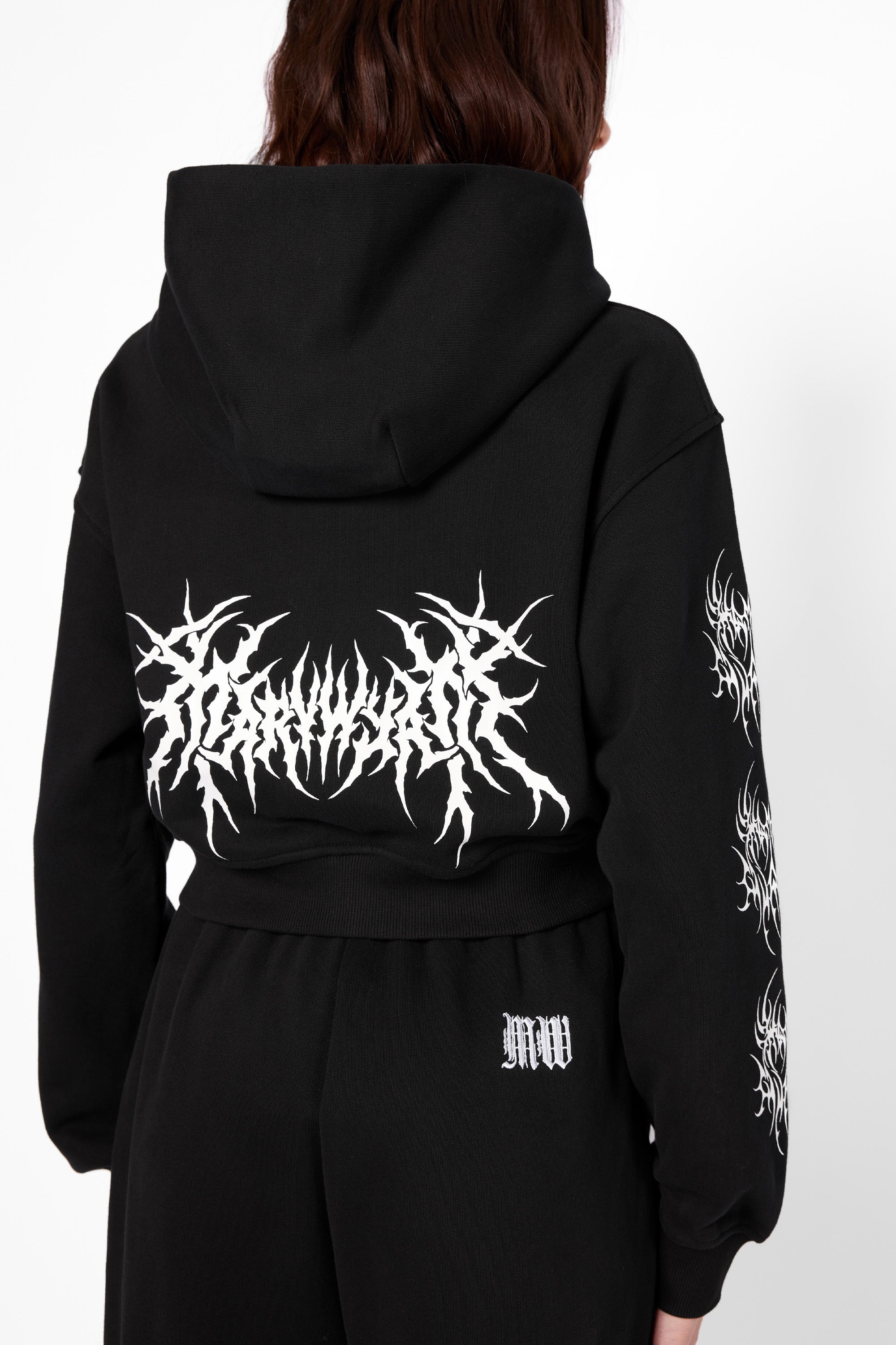 Nephilim Cropped Zip Hoodie-Mary Wyatt London