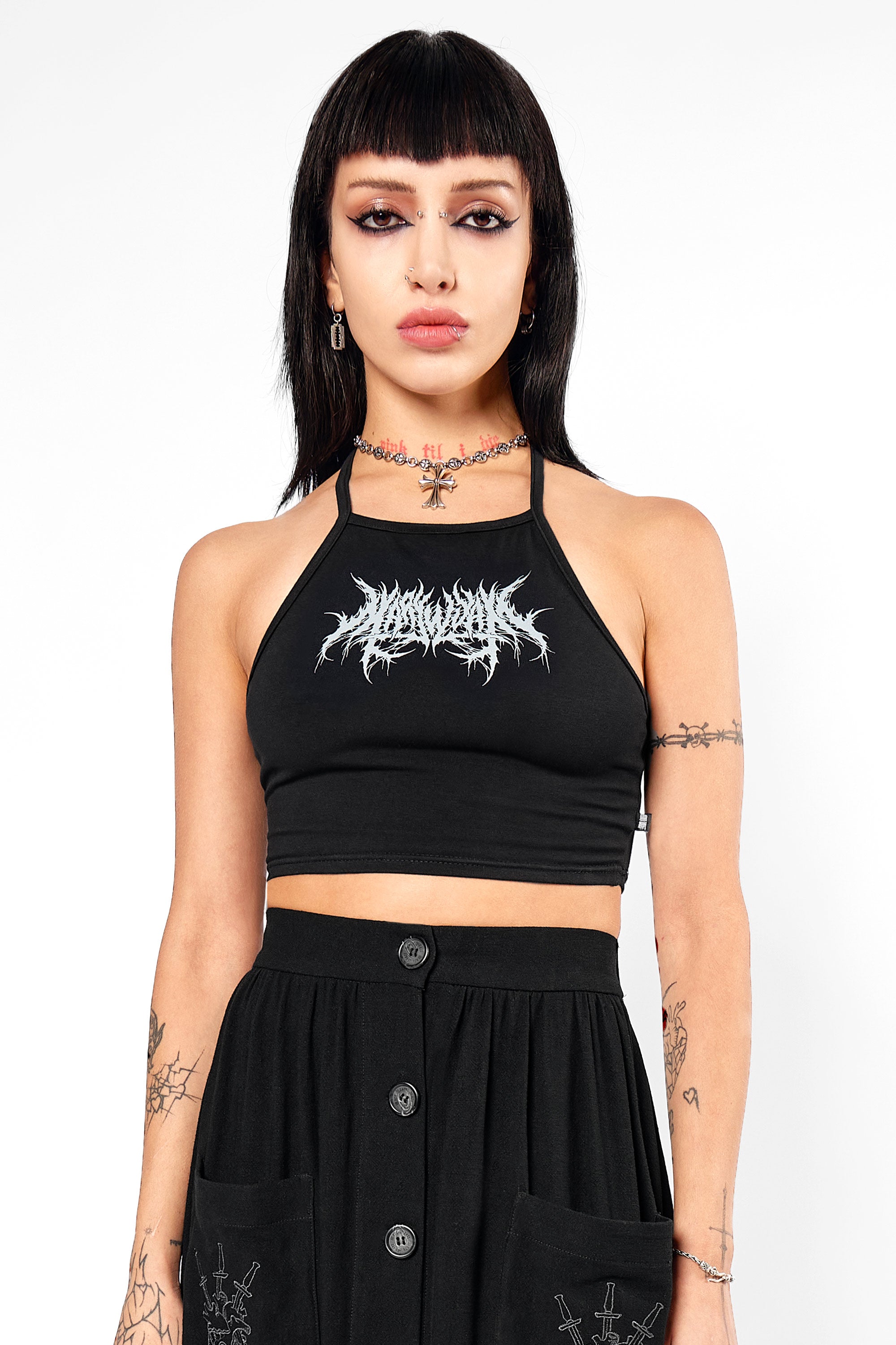 Requiem Halter Crop Top - Mary Wyatt London