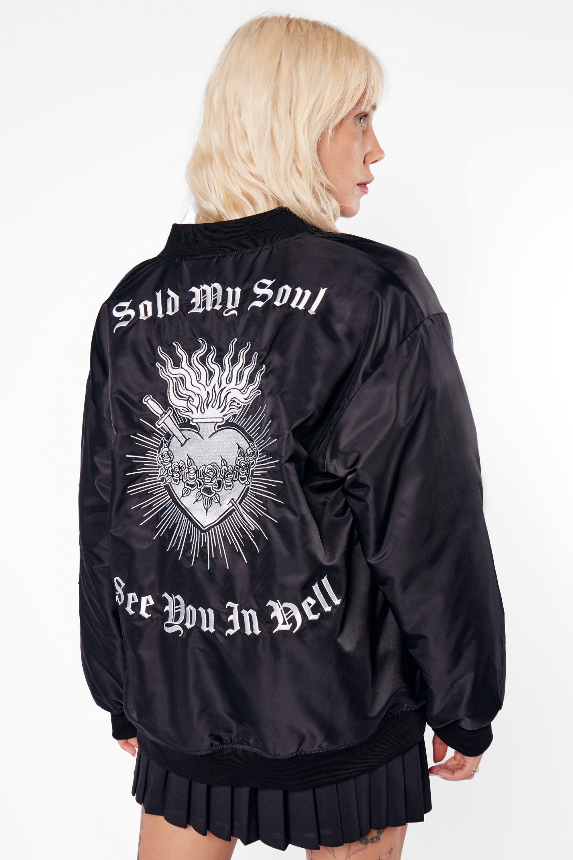 See You In Hell Oversized Bomber Jacket II
