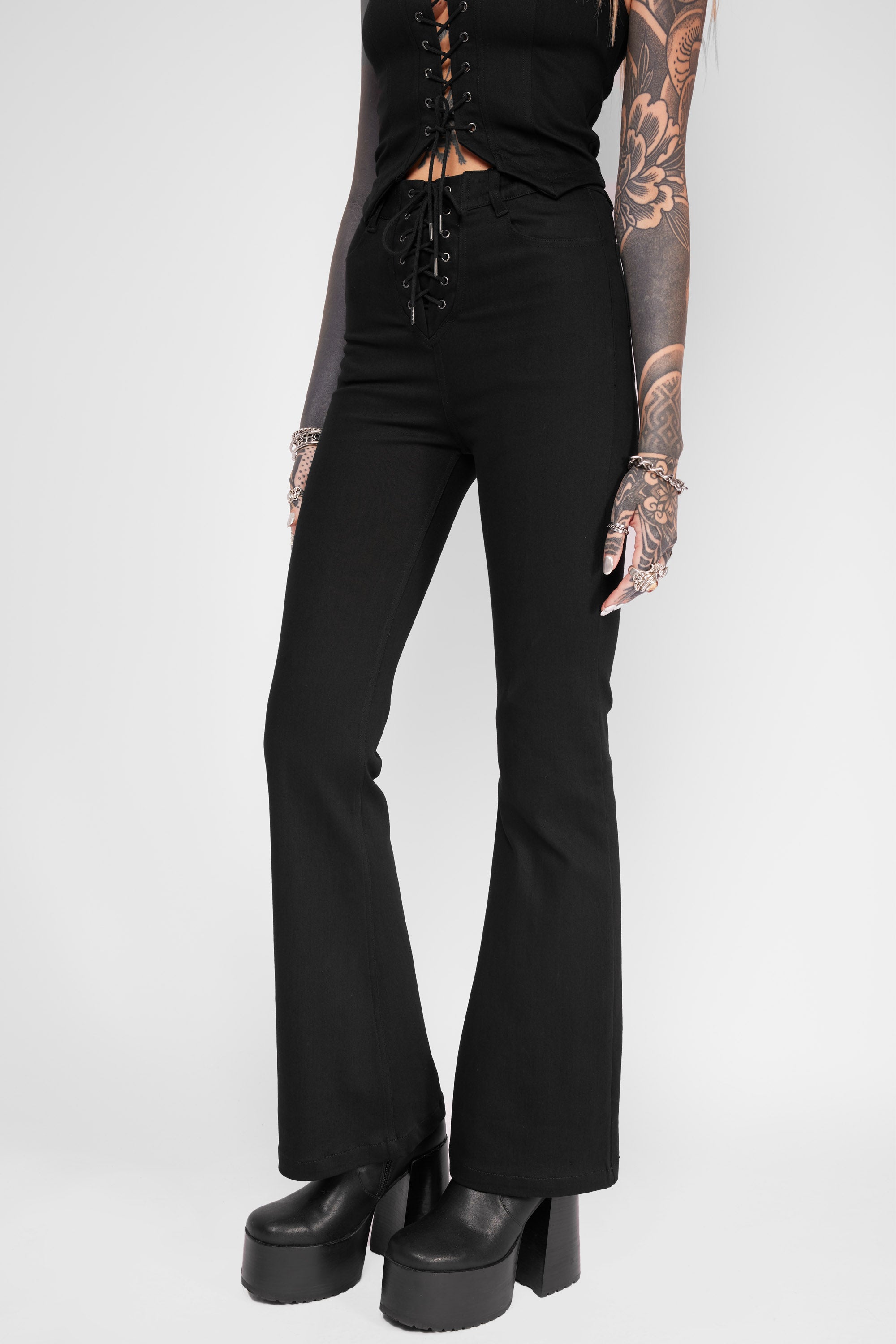 Sienna Lace-Up Flares