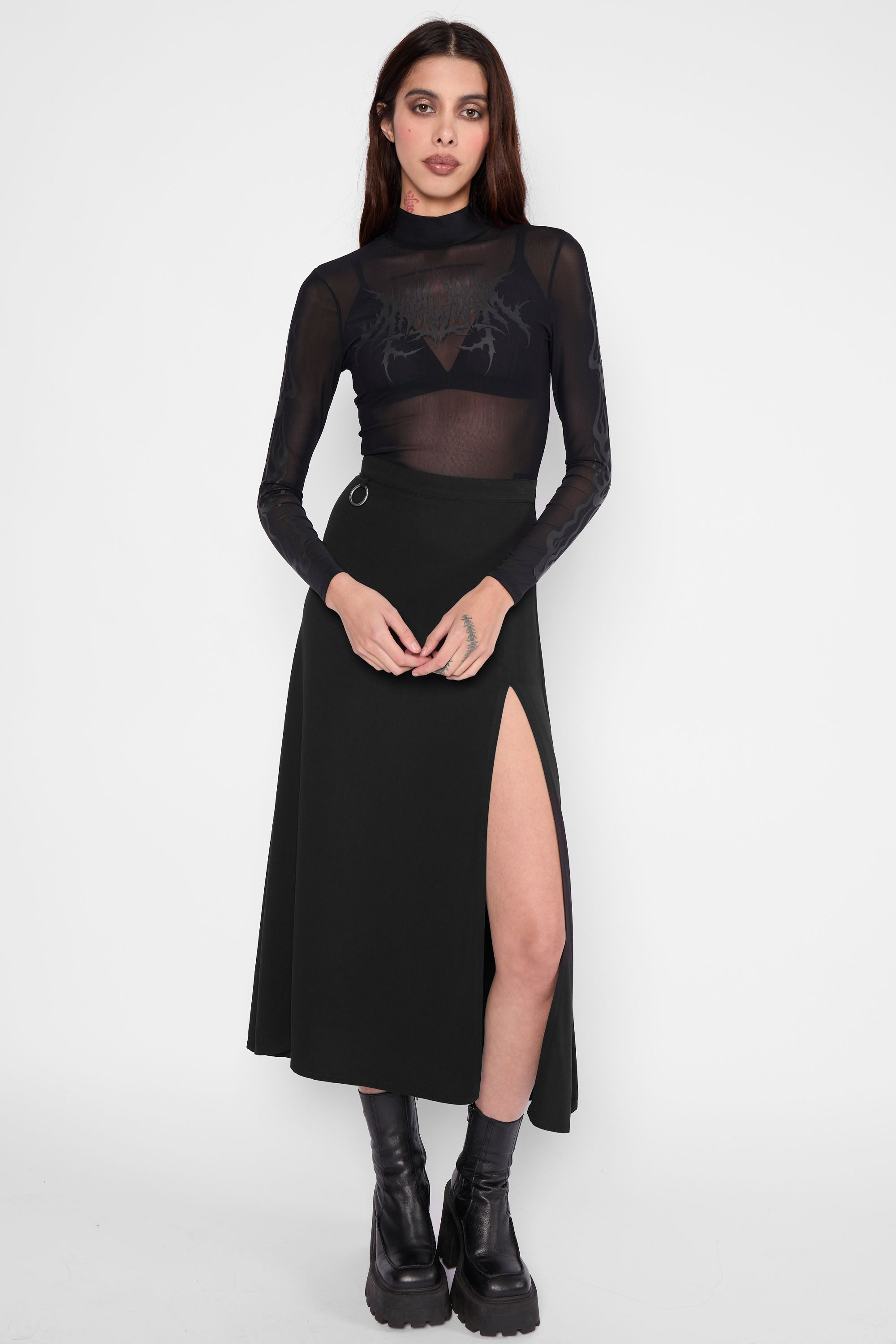 Sofia O-Ring Split Skirt-Mary Wyatt London