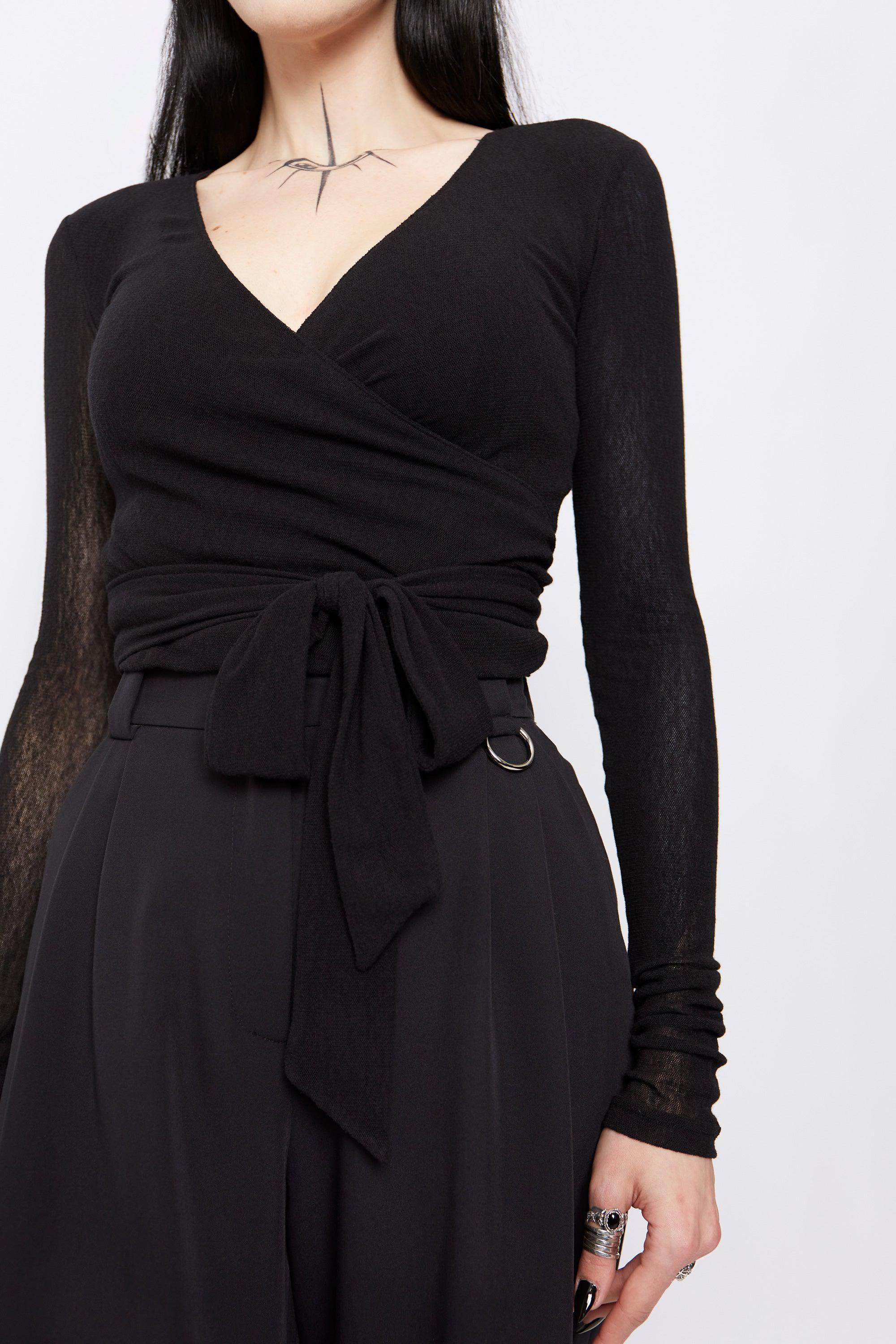 Helena Mesh Wrap Top - Mary Wyatt London