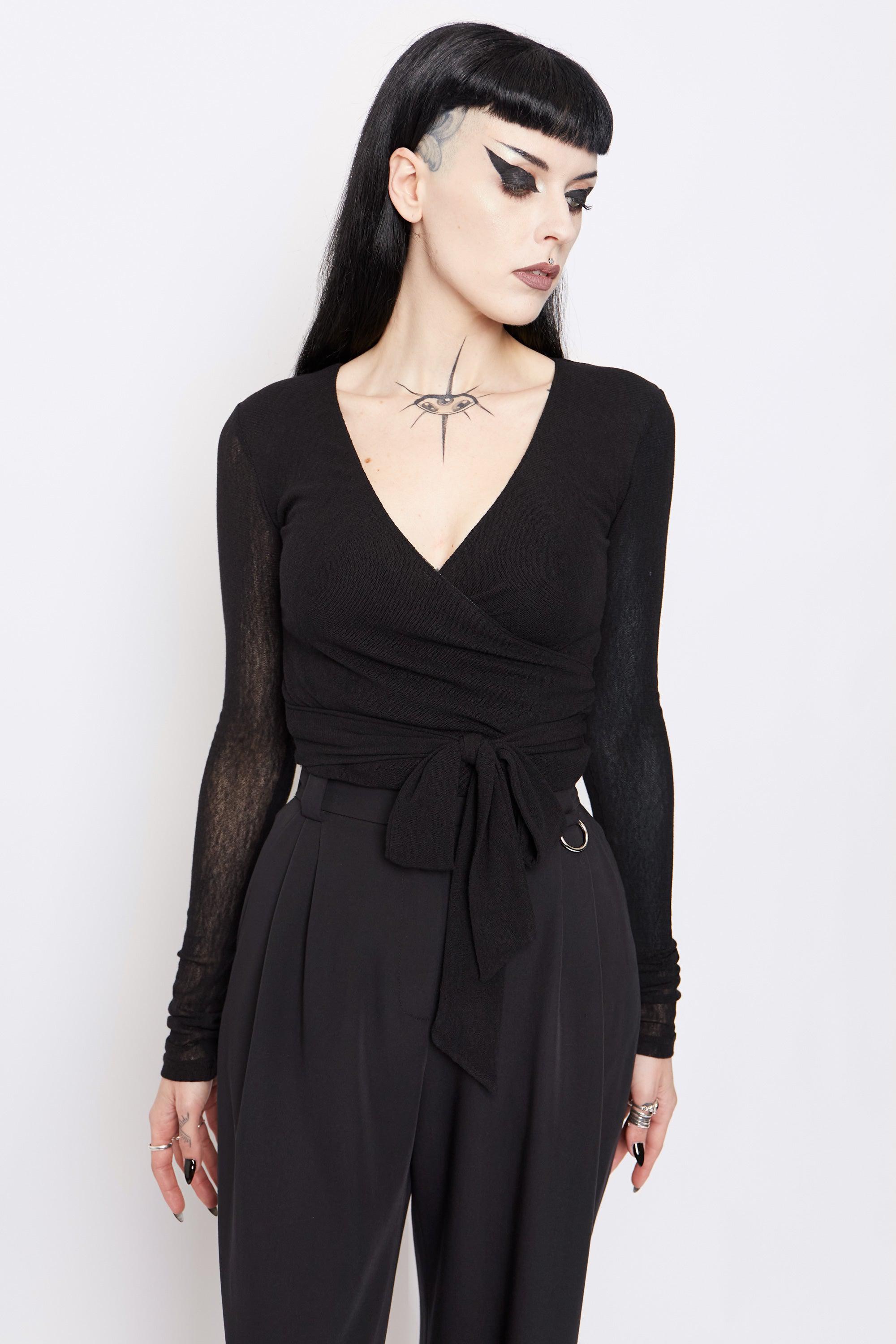 Helena Mesh Wrap Top - Mary Wyatt London