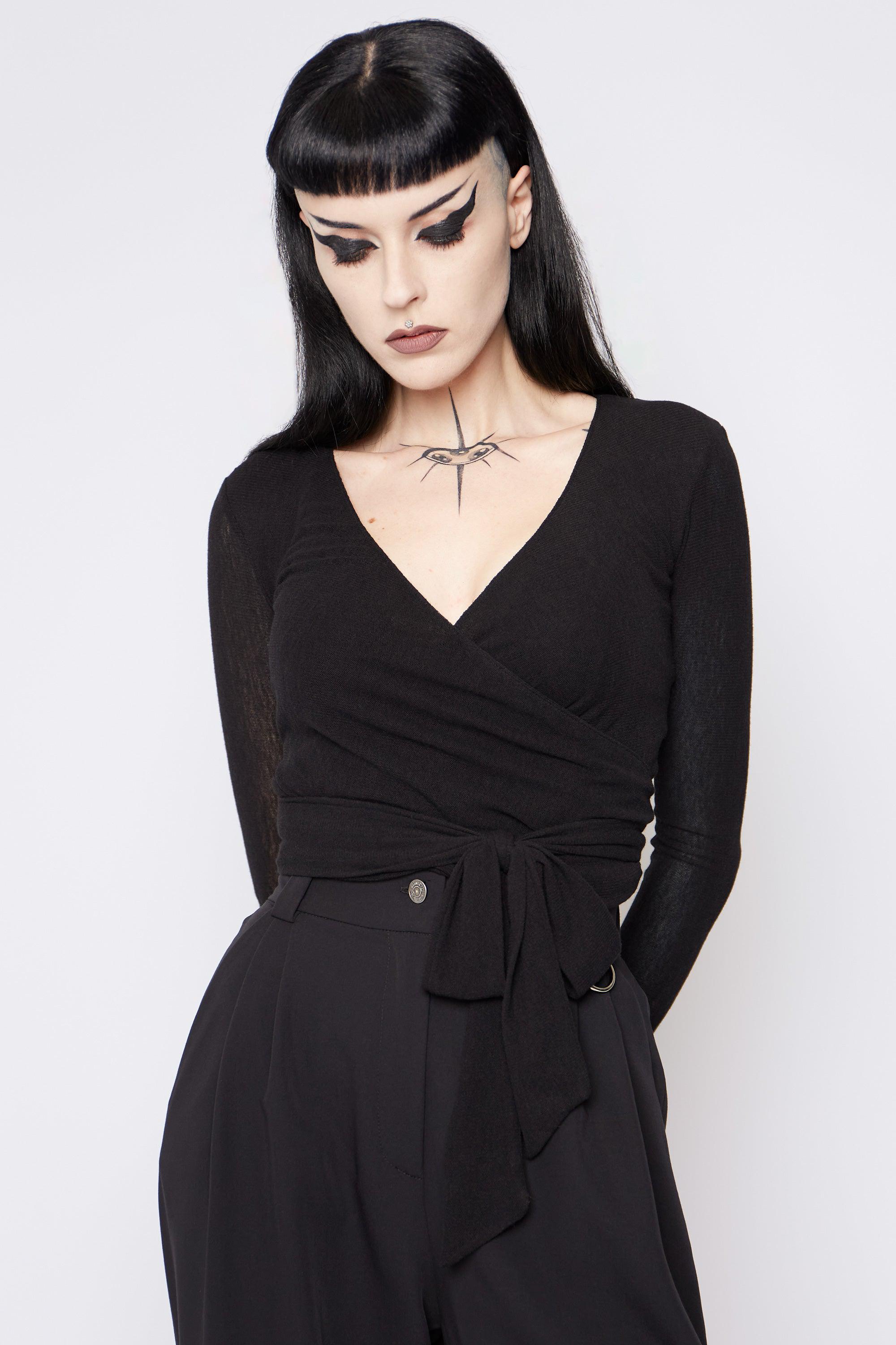 Helena Mesh Wrap Top - Mary Wyatt London