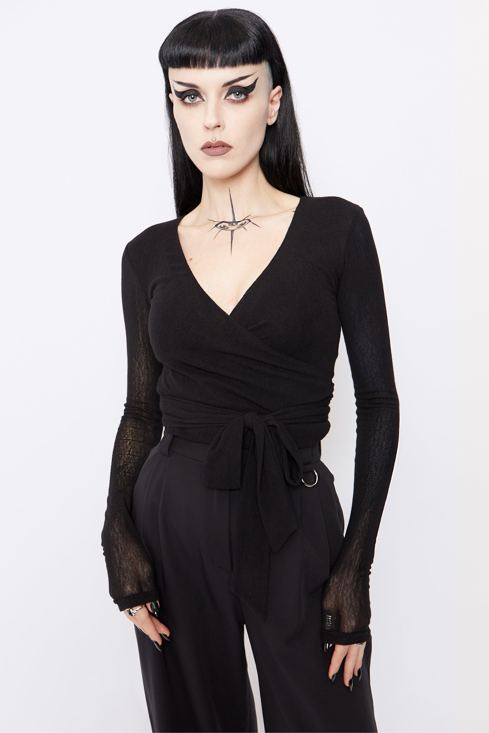 Helena Mesh Wrap Top - Mary Wyatt London