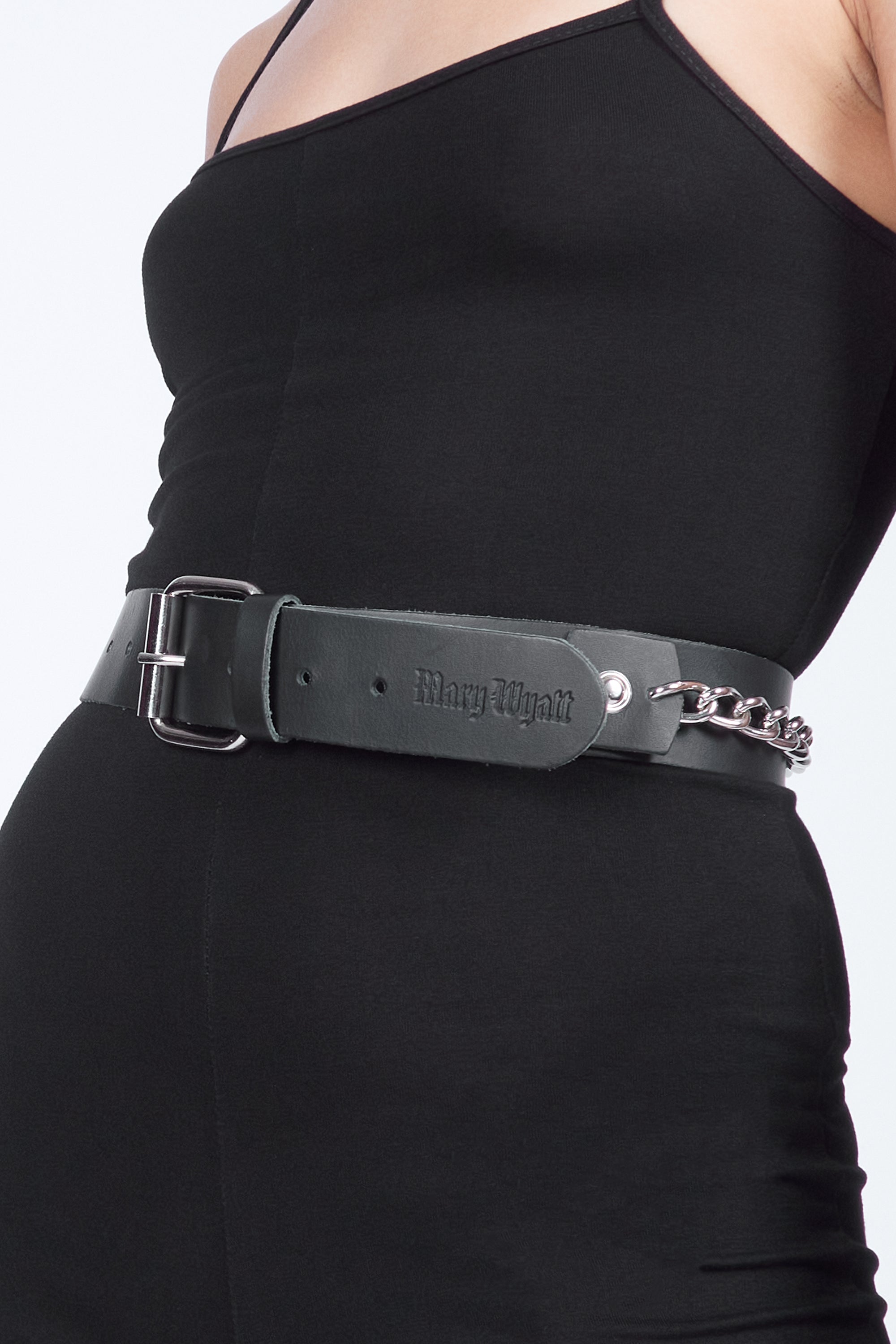 Jody Leather Chain Belt - Mary Wyatt London