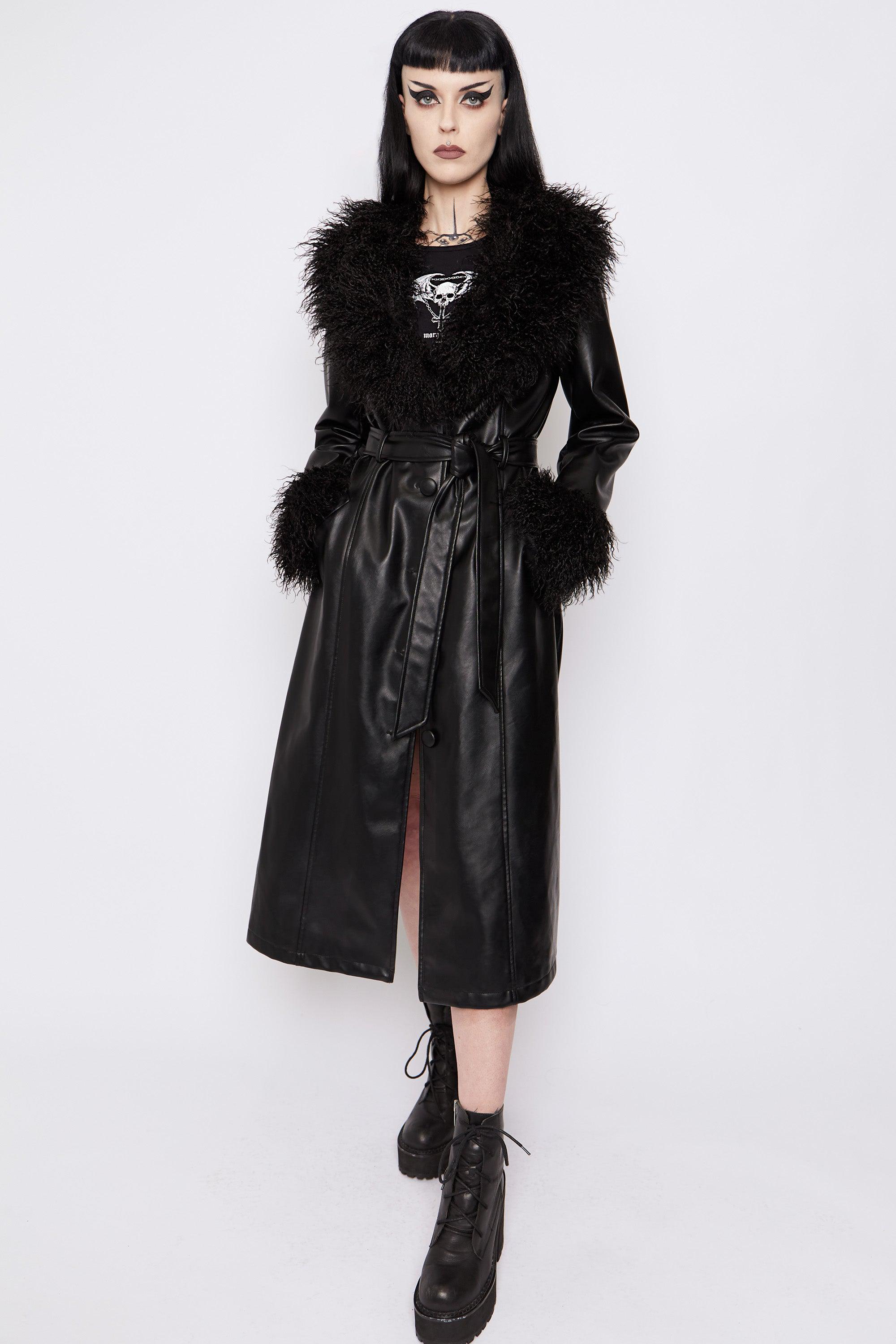 Lori Vegan Leather & Faux Fur Jacket