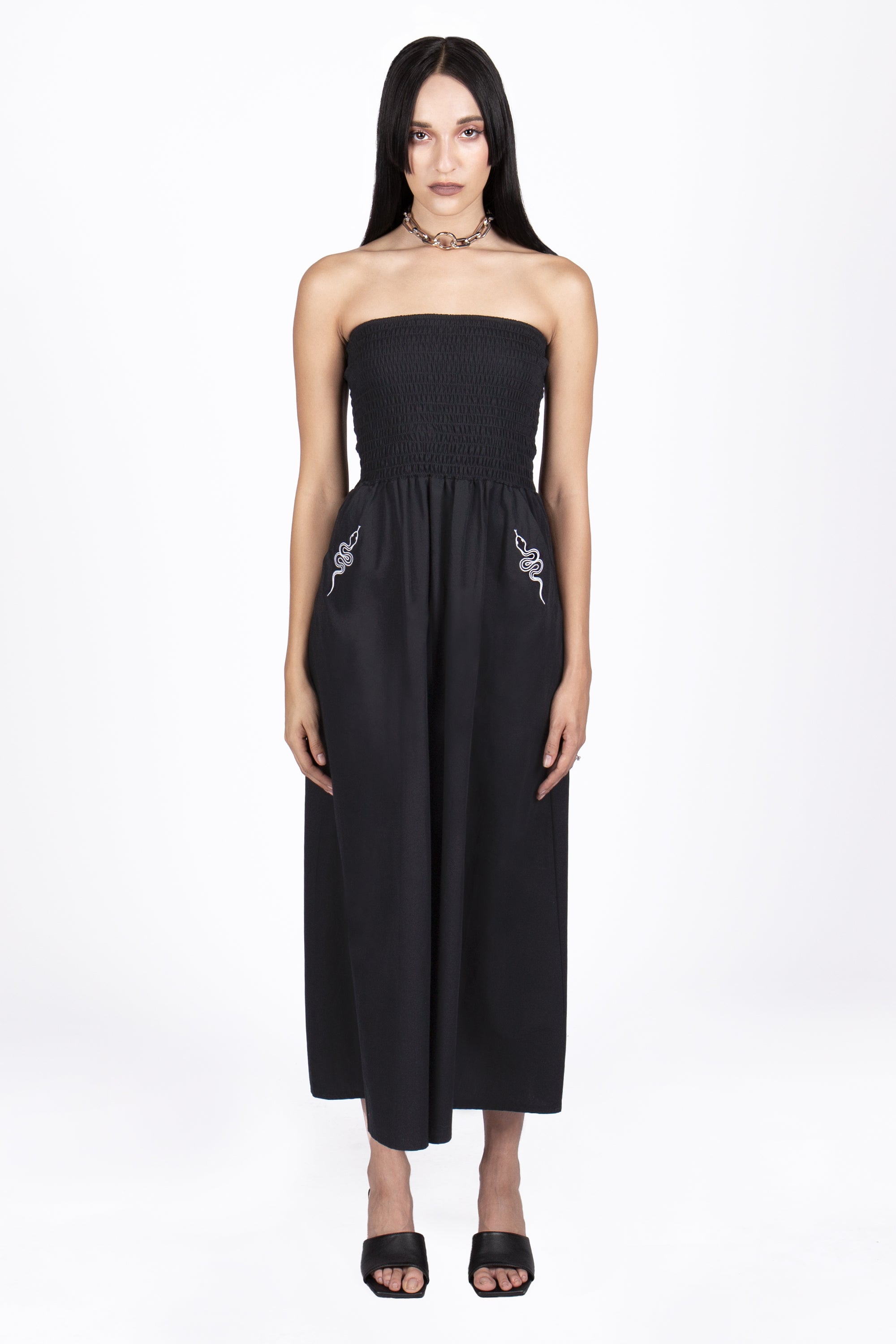 Ophidia Strapless Midi Dress - Mary Wyatt London