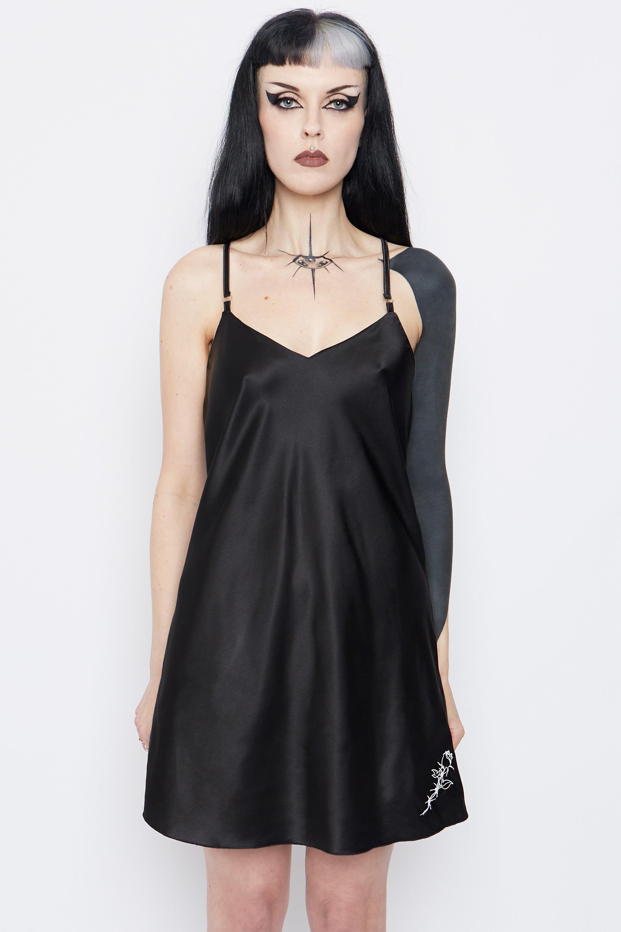 Rose Amongst Thorns Satin Nightie - Mary Wyatt London