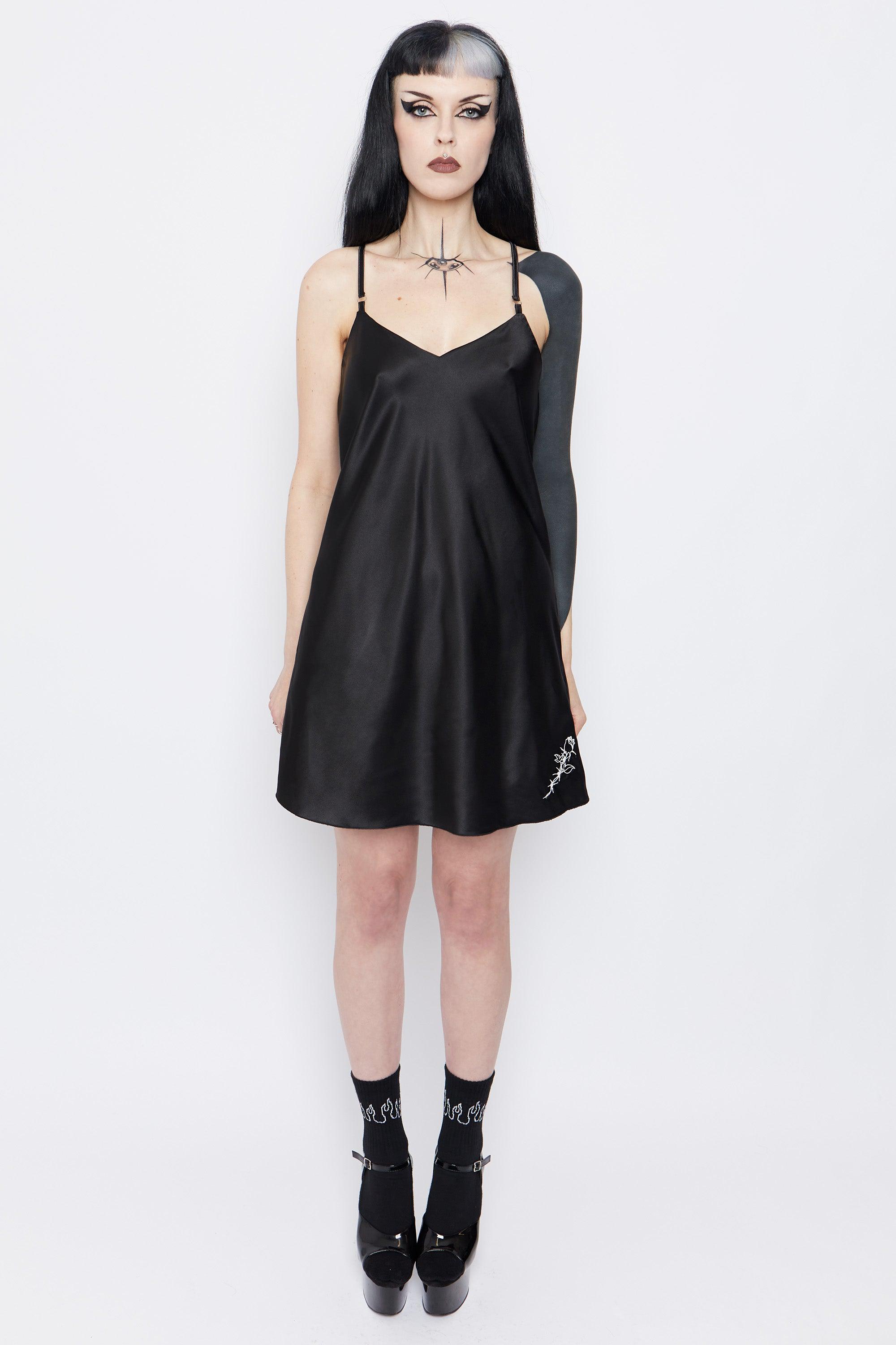 Rose Amongst Thorns Satin Nightie - Mary Wyatt London