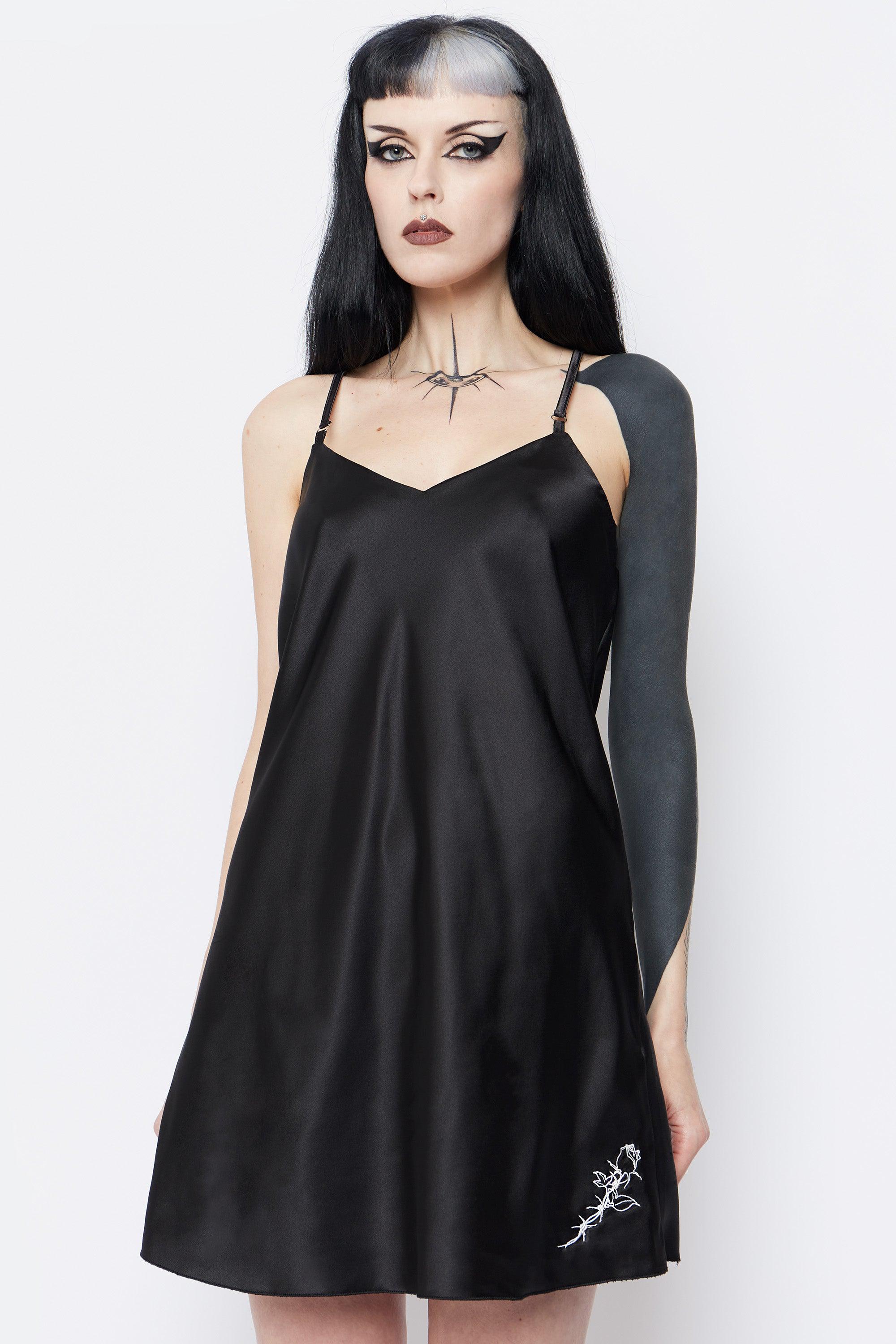 Rose Amongst Thorns Satin Nightie - Mary Wyatt London