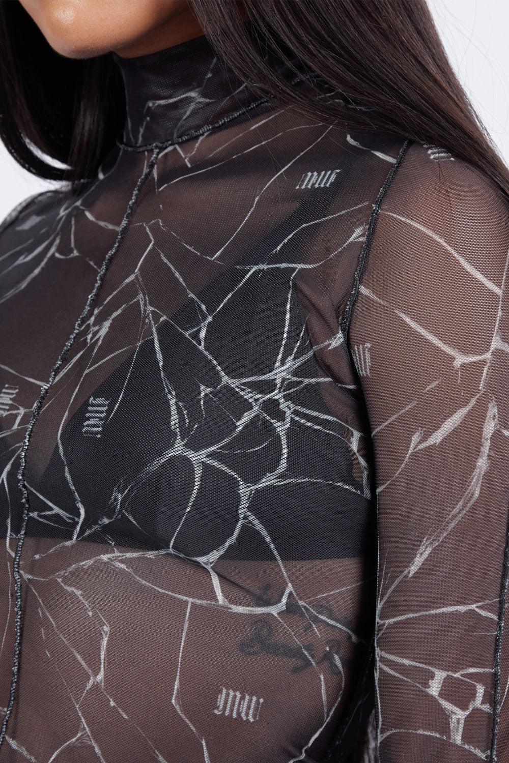 Schism High Neck Mesh Top - Mary Wyatt London