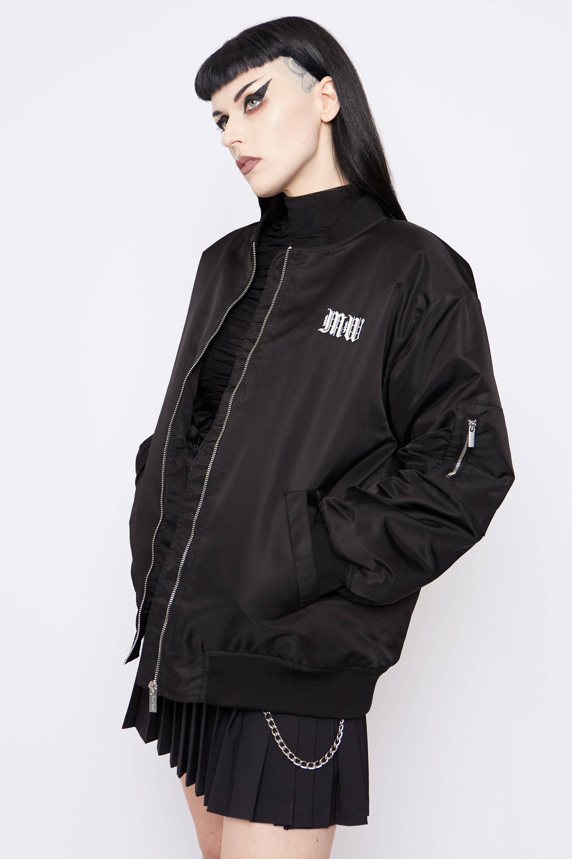 See You In Hell Oversized Bomber Jacket - Mary Wyatt London